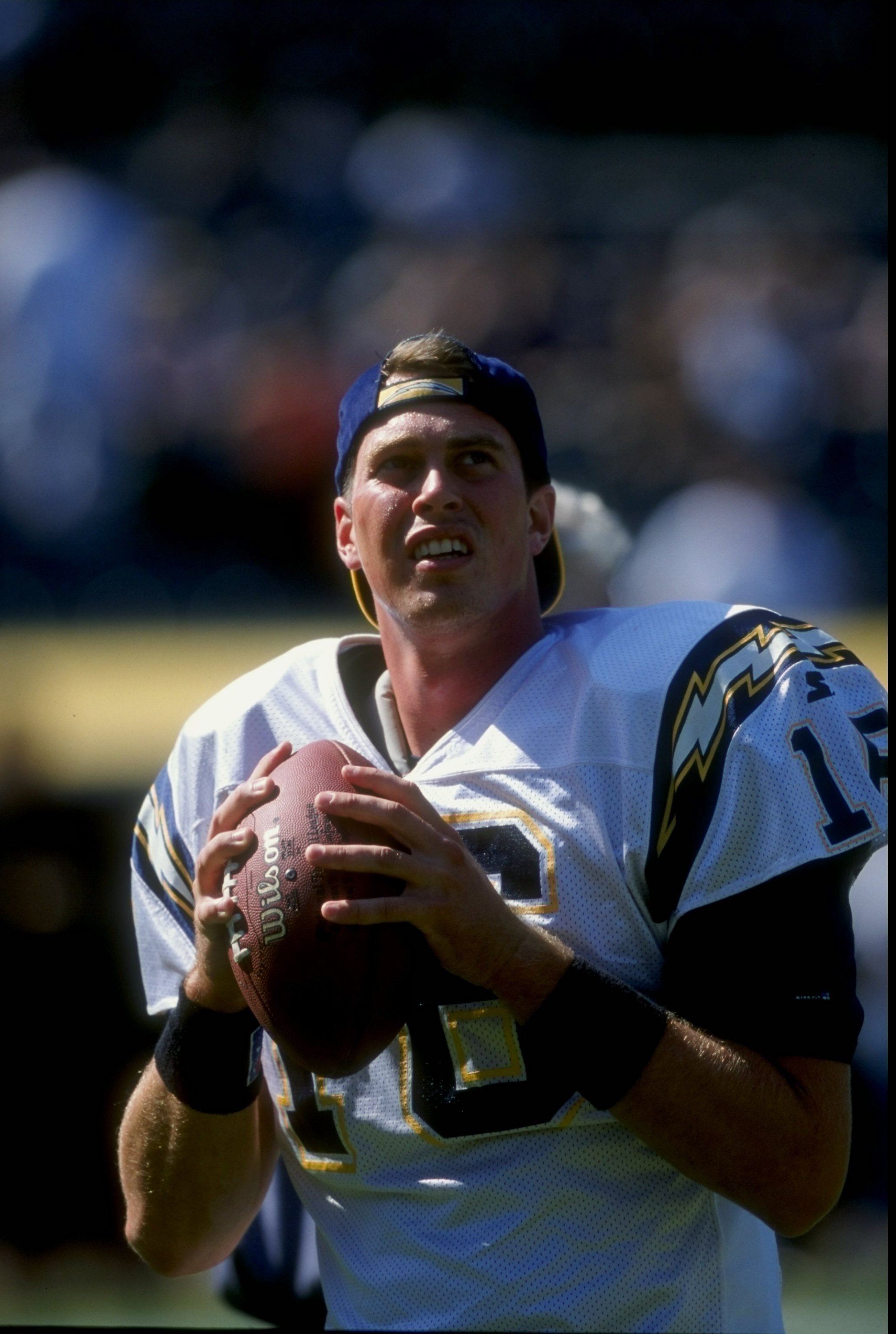 11 Oct 1998: Quarterback Ryan Leaf #16 of the San Diego Chargers in action during a game against the Oakland Raiders at the Oakland Coliseum in Oakland, California. The Raiders defeated the Chargers 7-6.