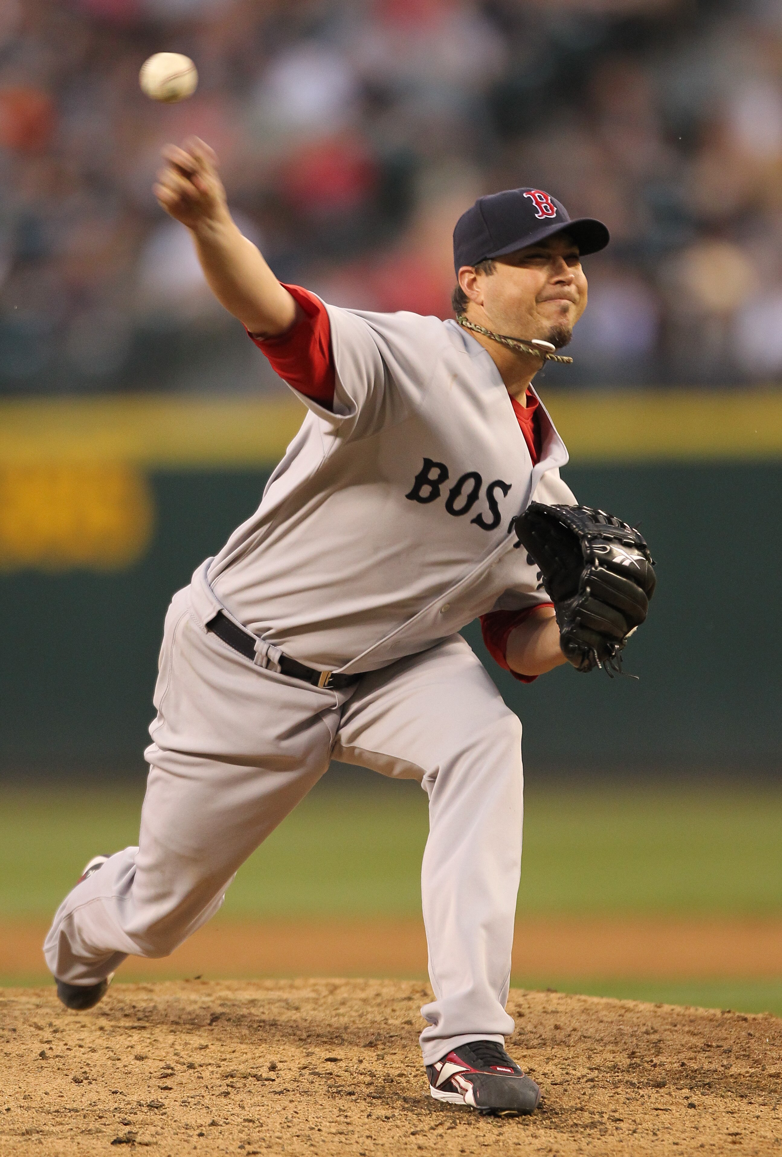 SEATTLE - JULY 23: Starting pitcher Josh Beckett #19 of the Boston Red Sox pitches against the Seattle Mariners at Safeco Field on July 23, 2010 in Seattle, Washington. (Photo by Otto Greule Jr/Getty Images)
