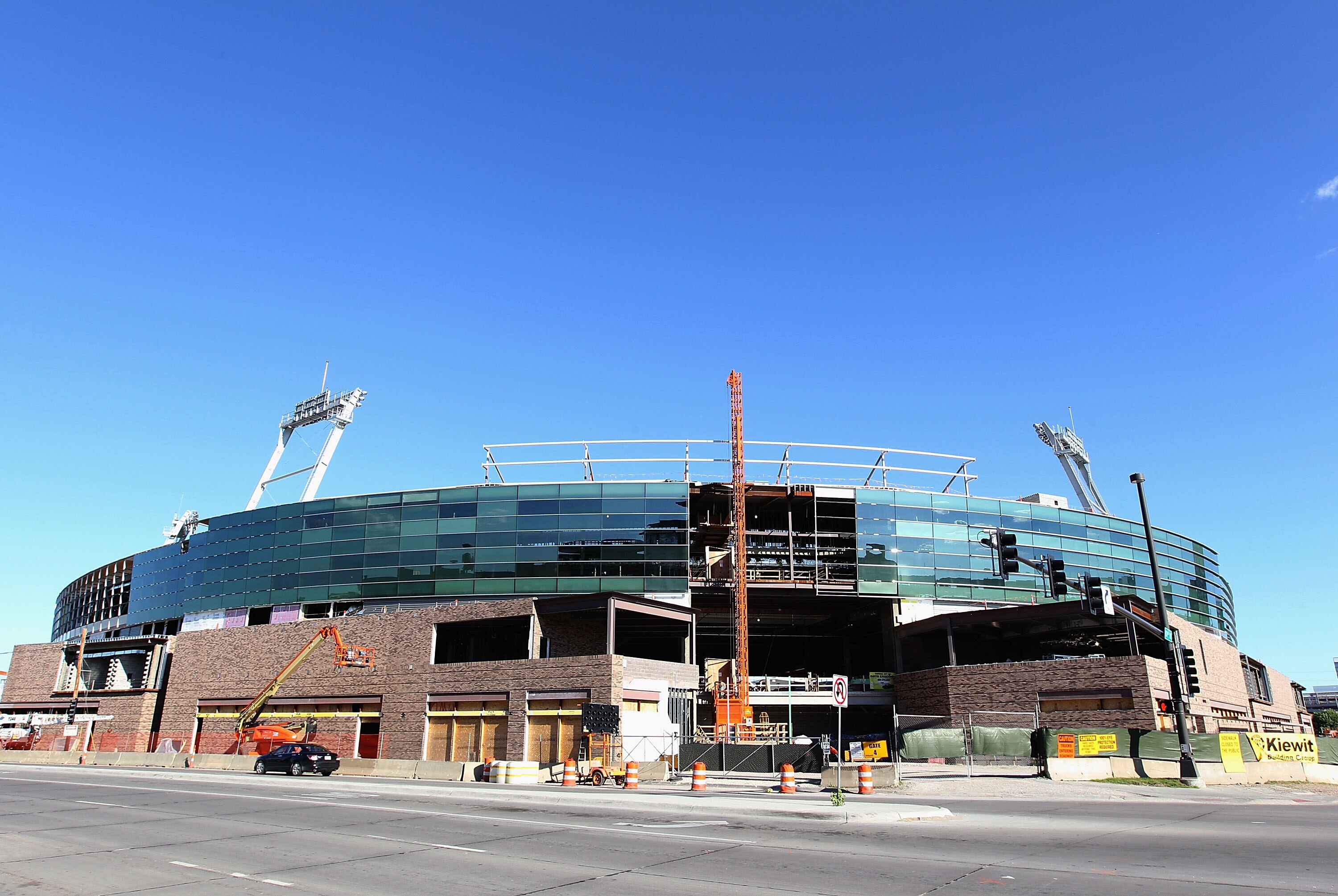 OMAHA, NE - JUNE 27:  Construction continues on TD Ameritrade Park, as the new host stadium for the men's 2011 NCAA College World Series on June 27, 2010 in Omaha, Nebraska. Rosenblatt Stadium is preparing to host it's final series beginning tomorrow.  (P