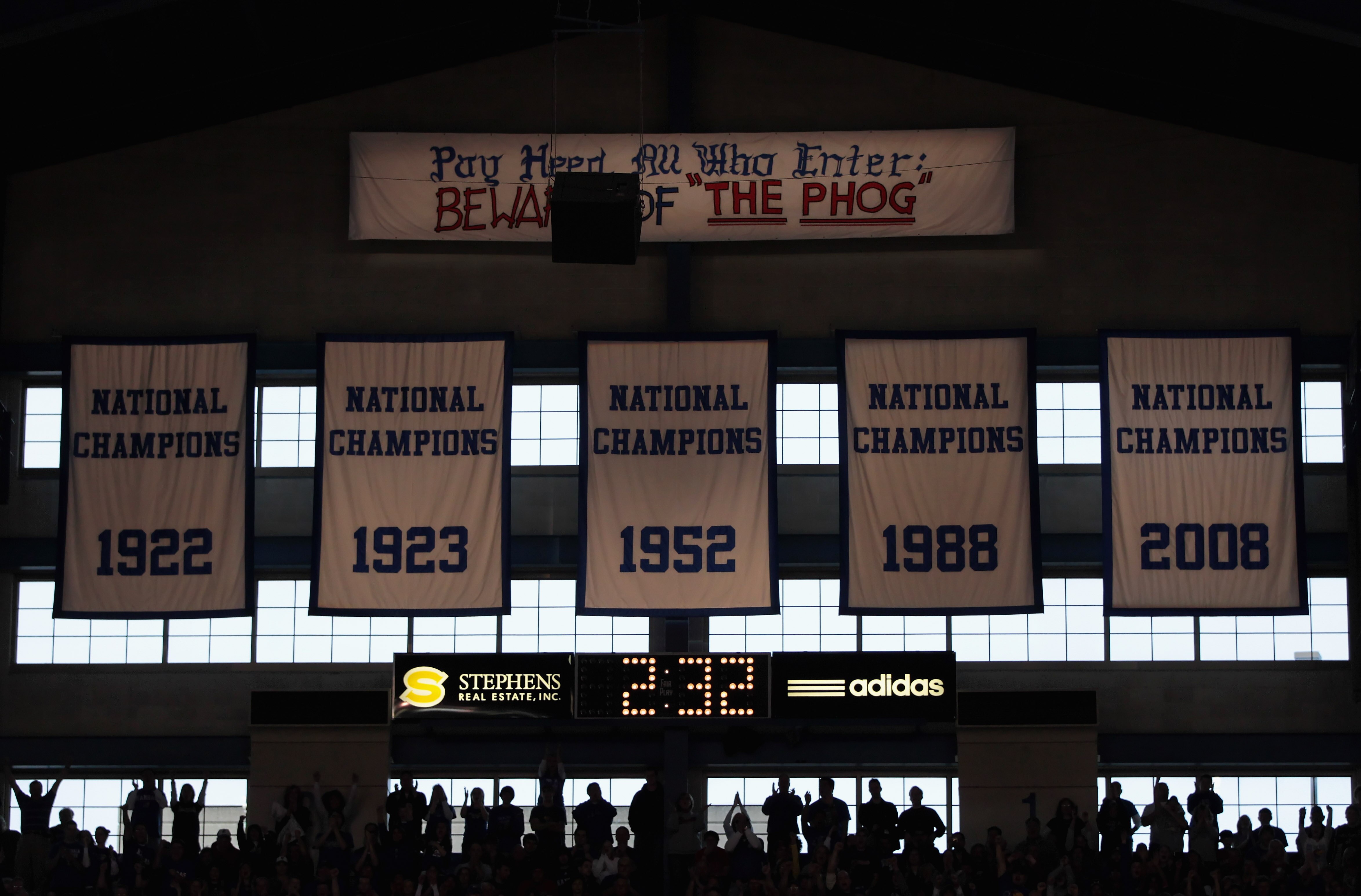 LAWRENCE, KS - JANUARY 15:  Kansas fans cheer during  the game between the Kansas Jayhawks and the Nebraska Cornhuskers on January 15, 2011 at Allen Fieldhouse in Lawrence, Kansas.  (Photo by Jamie Squire/Getty Images)