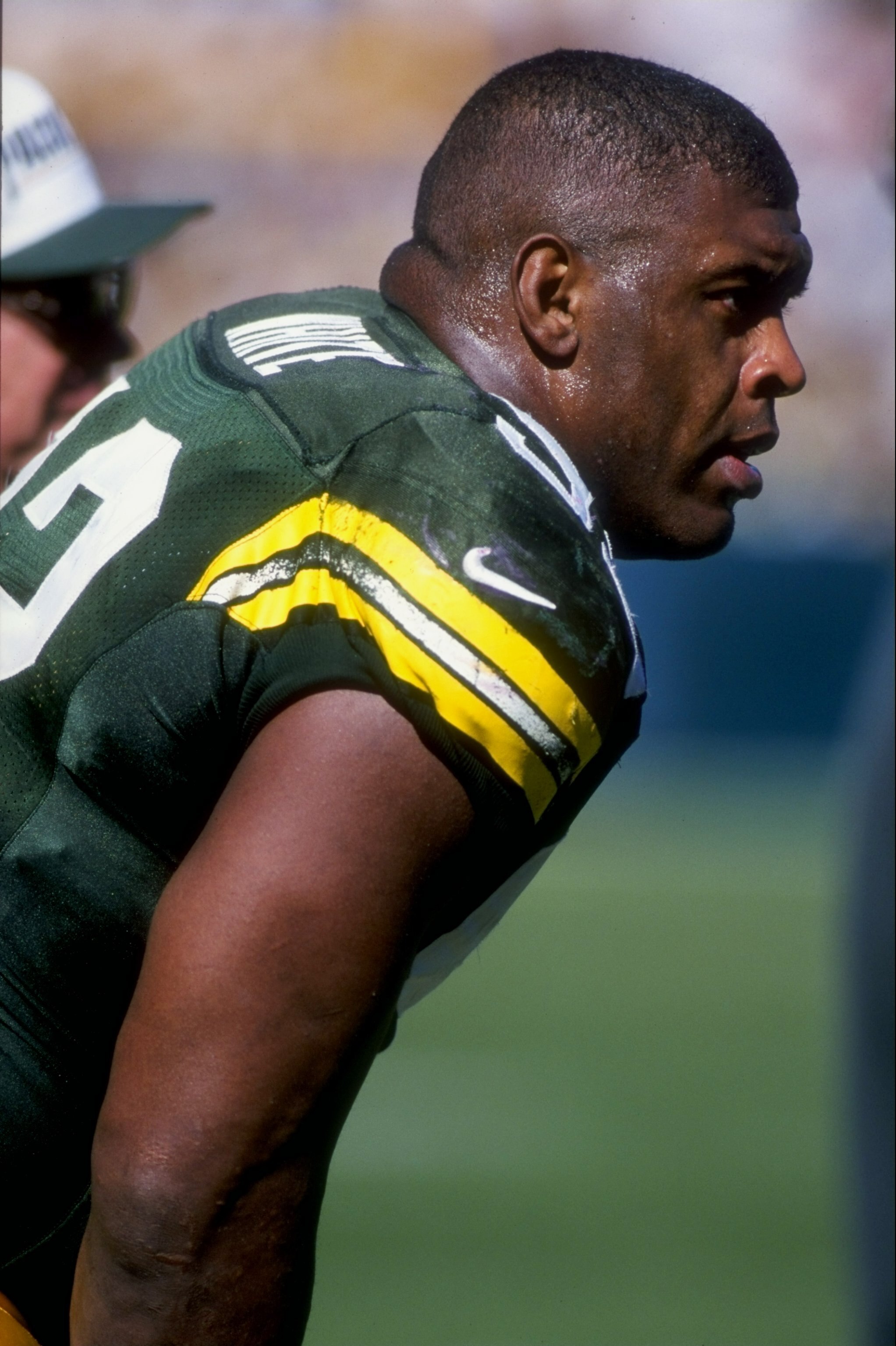 21 Sep 1997:  Reggie White #92 of the Green Bay Packers during the Packers 38-32 win over the Minnesota Vikings at Lambeau Field in Green Bay, Wisconsin. Mandatory Credit: Jonathan Daniel  /Allsport