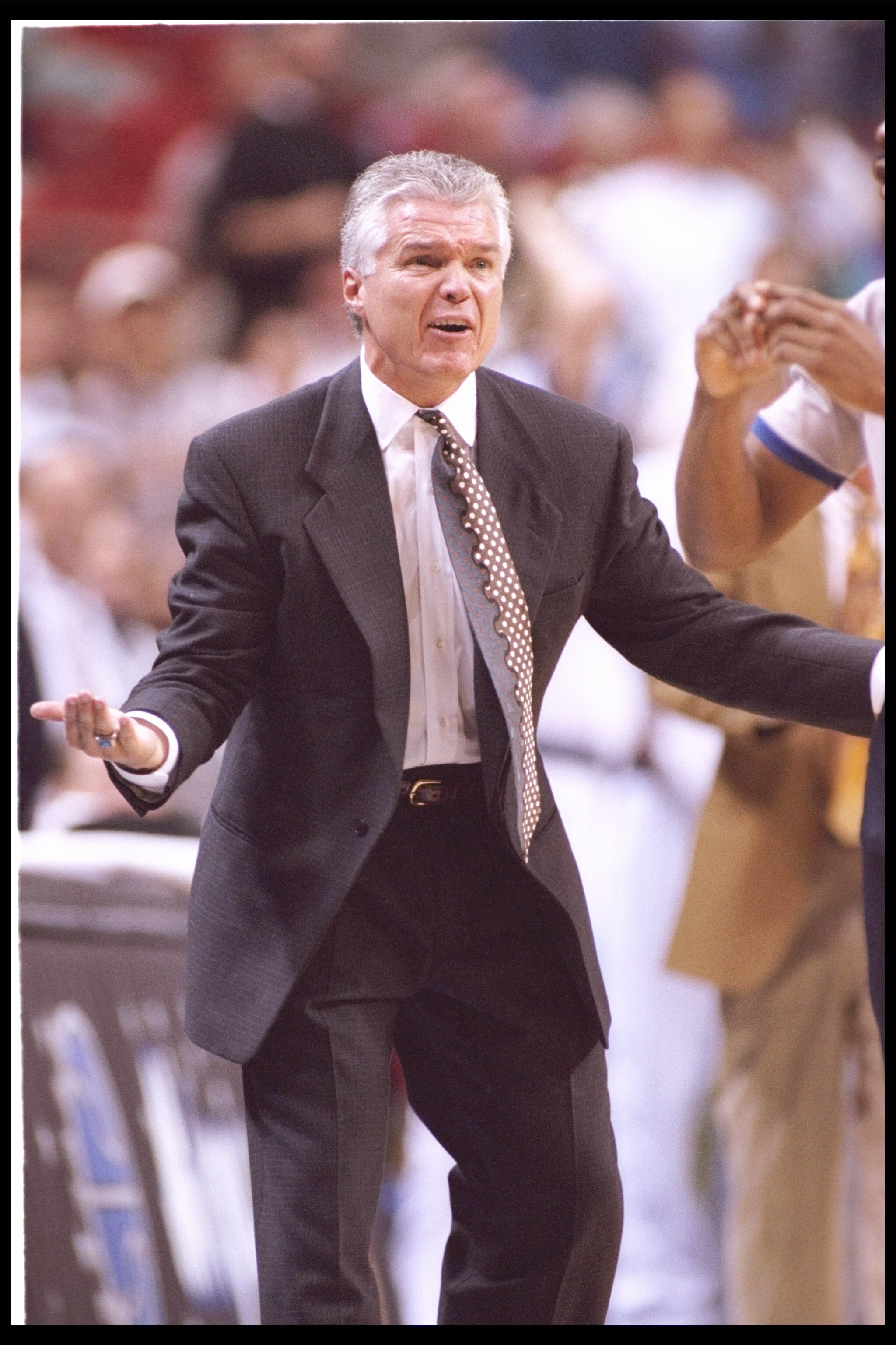 14 Nov 1995:  Orlando Magic head coach Brian Hill looks on during a game against the Chicago Bulls at the Orlando Arena in Orlando, Florida.  The Magic won the game, 94-88. Mandatory Credit: Allsport  /Allsport