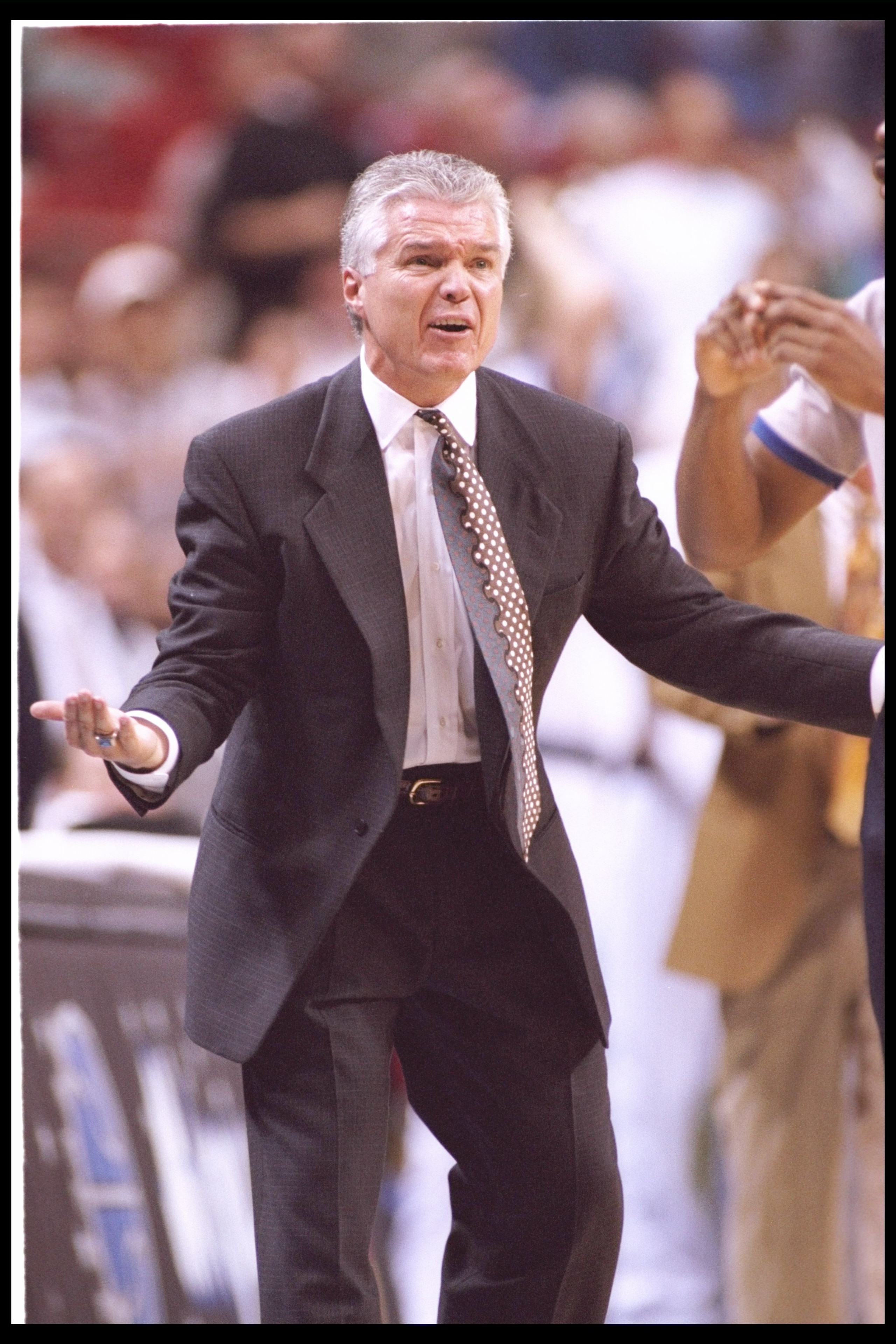 14 Nov 1995: Orlando Magic head coach Brian Hill looks on during a game against the Chicago Bulls at the Orlando Arena in Orlando, Florida. The Magic won the game, 94-88. Mandatory Credit: Allsport /Allsport 14 Nov 1995: Orlando Magic head coach Brian Hill looks on during a game against the Chicago Bulls at the Orlando Arena in Orlando, Florida. The Magic won the game, 94-88. Mandatory Credit: Allsport /Allsport