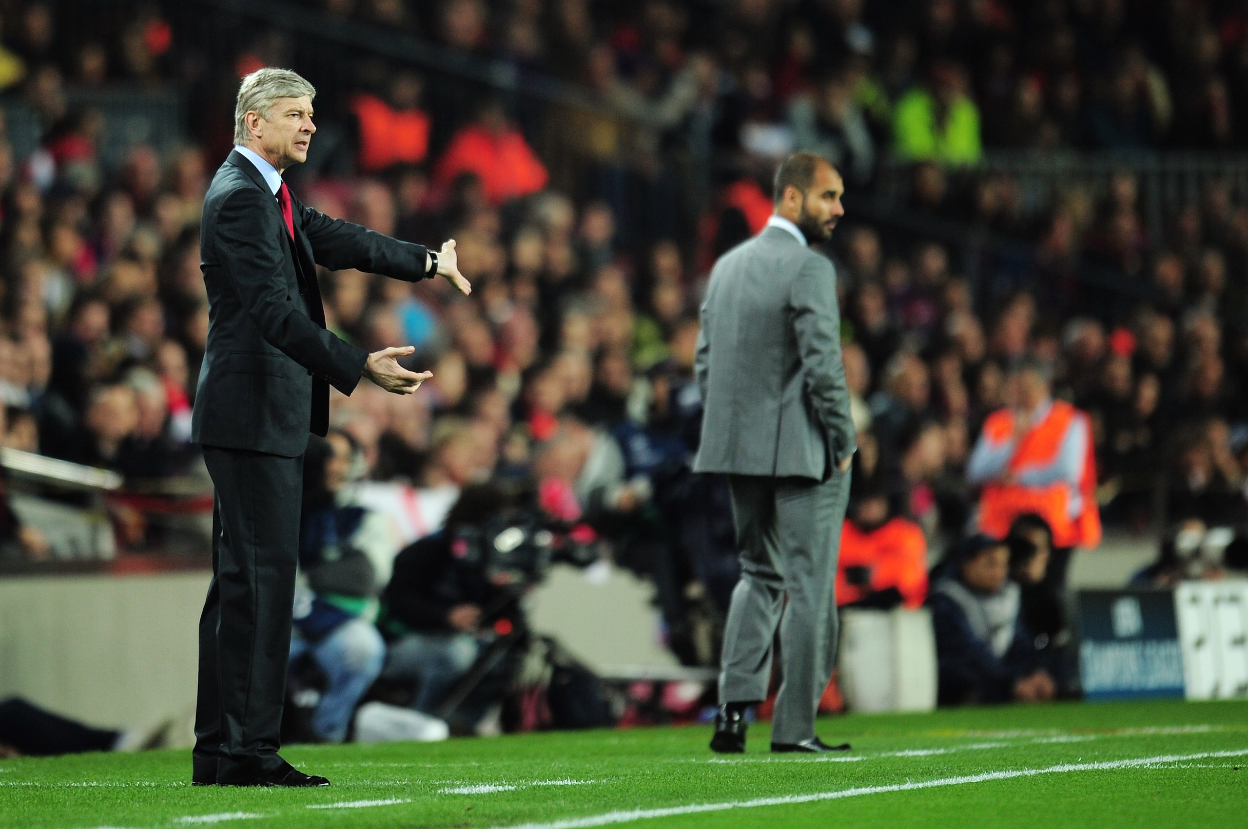 BARCELONA, SPAIN - APRIL 06:  Manager of Arsenal Arsene Wenger during the UEFA Champions League quarter final second leg match between Barcelona and Arsenal at Camp Nou on April 6, 2010 in Barcelona, Spain.  (Photo by Shaun Botterill/Getty Images)
