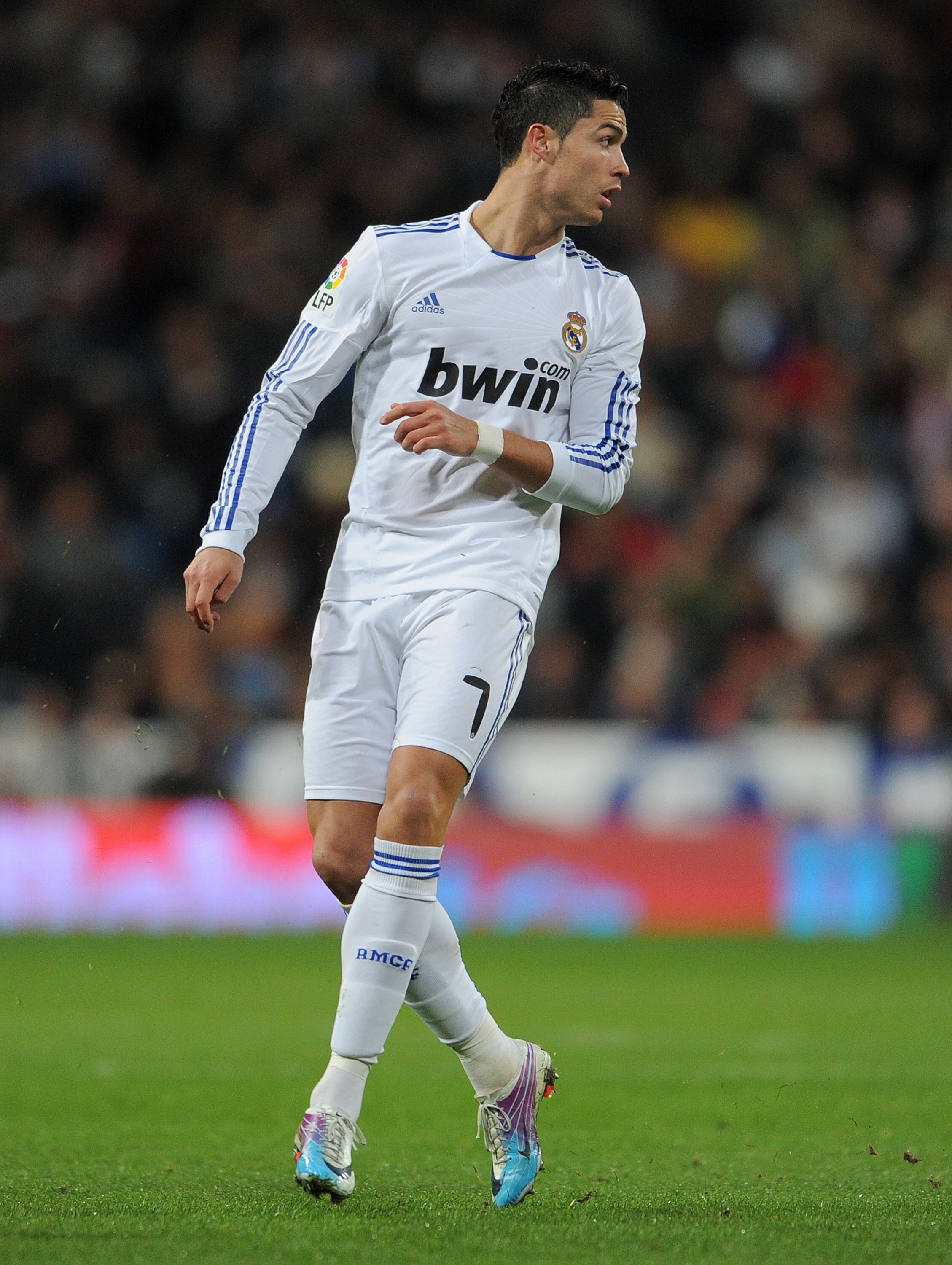MADRID, SPAIN - FEBRUARY 02:  Cristiano Ronaldo of Real Madrid looks on during the semi-final Copa del Rey second leg match between Real Madrid and Sevilla at Estadio Santiago Bernabeu on February 2, 2011 in Madrid, Spain.  (Photo by Jasper Juinen/Getty I