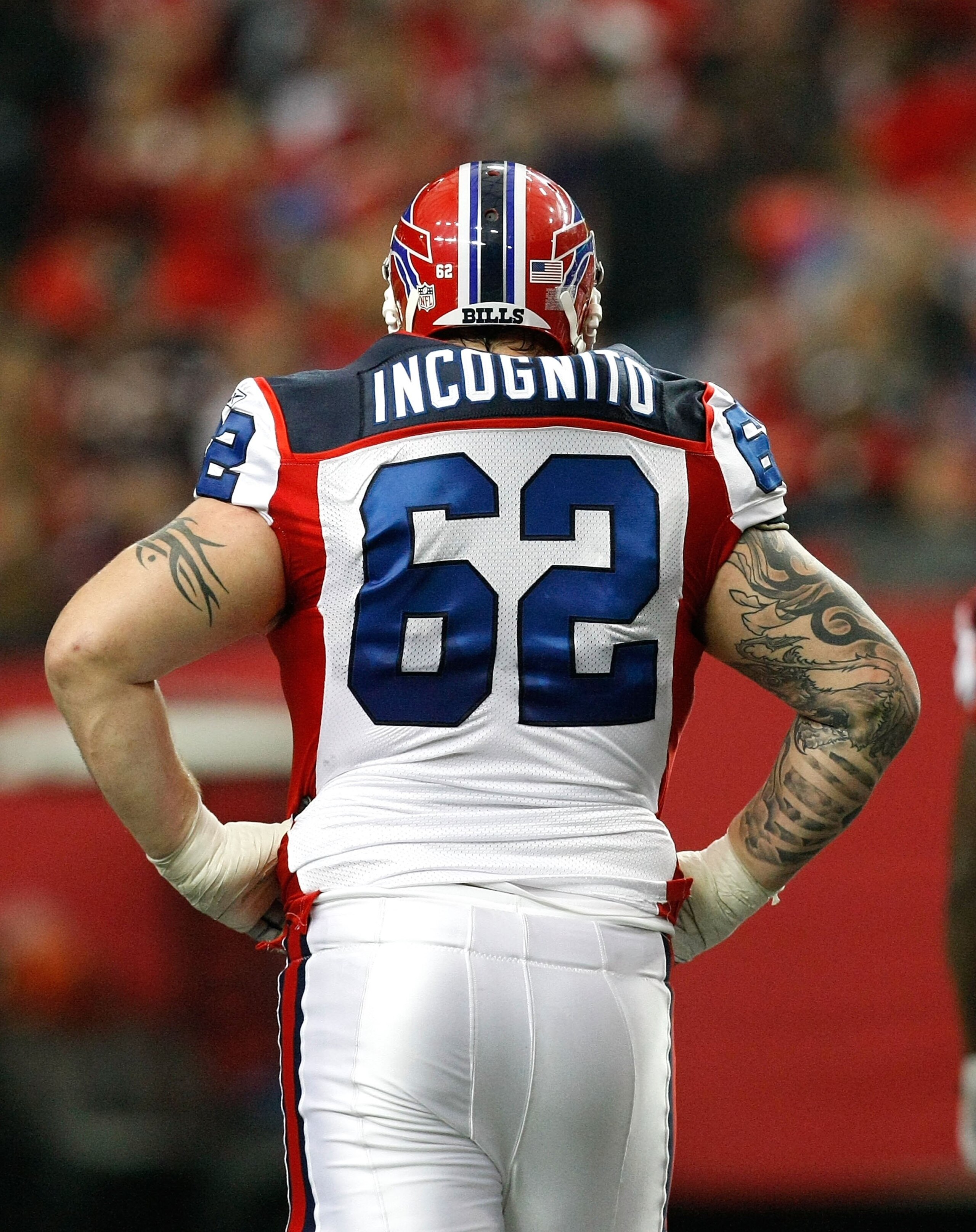 ATLANTA - DECEMBER 27:  Richie Incognito #62 of the Buffalo Bills against the Atlanta Falcons at Georgia Dome on December 27, 2009 in Atlanta, Georgia.  (Photo by Kevin C. Cox/Getty Images)