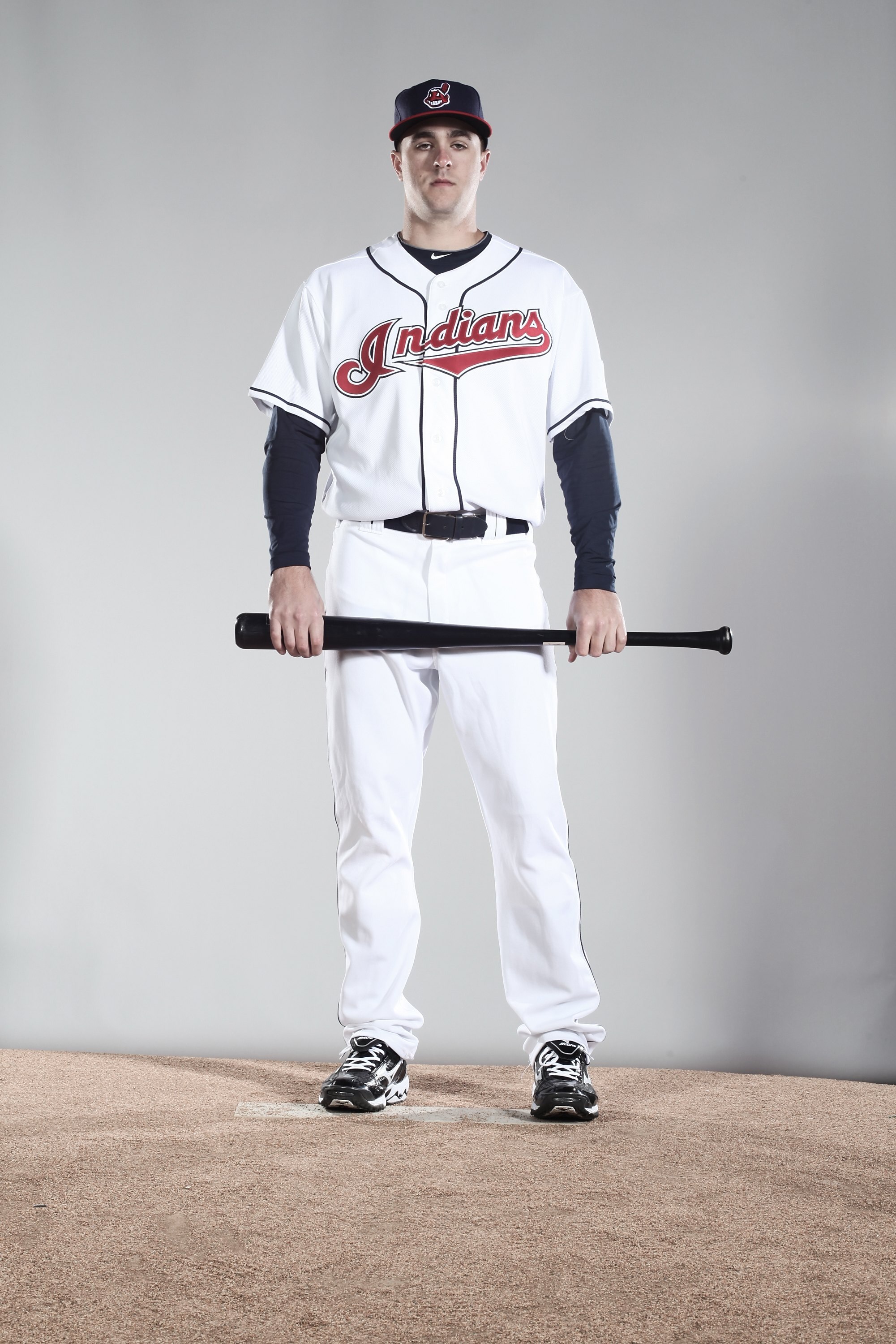 GOODYEAR, AZ - FEBRUARY 28:  (EDITORS NOTE: This images was digitally desaturated.)  Lonnie Chisenhall #76 poses for a portrait during the Cleveland Indians Photo Day at the training complex at Goodyear Stadium on February 28, 2010 in Goodyear, Arizona.