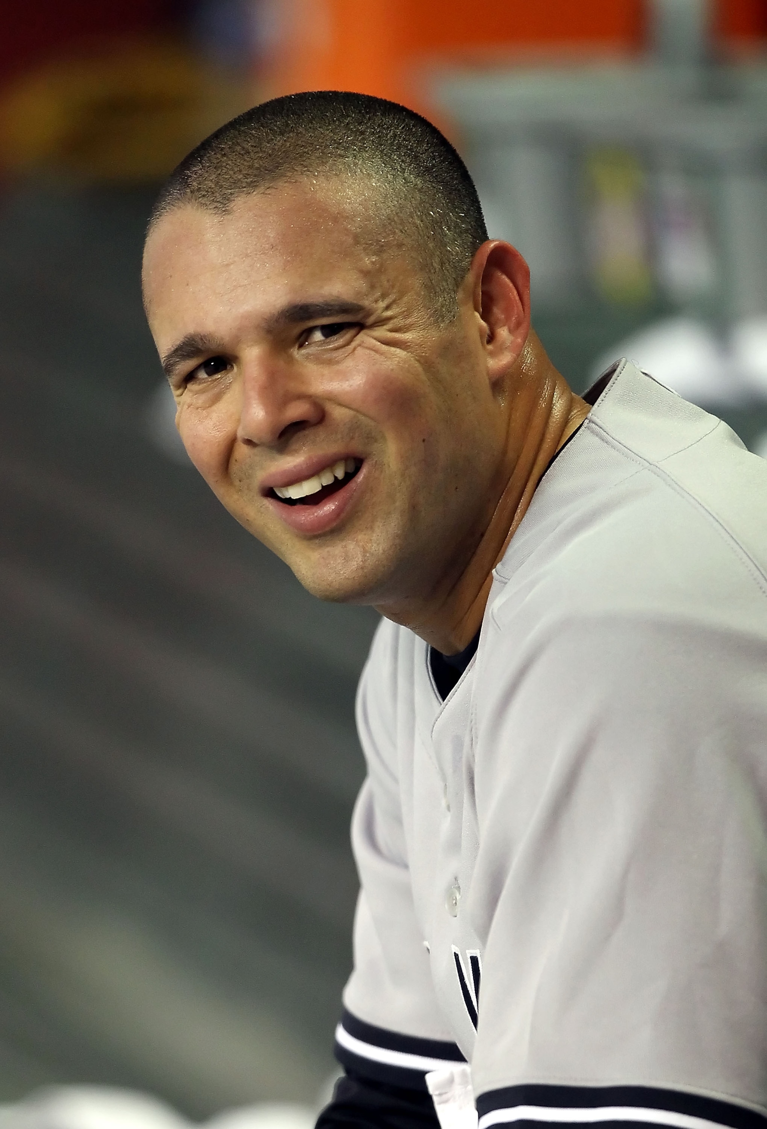 PHOENIX - JUNE 23:  Starting pitcher Javier Vazquez #31 of the New York Yankees reacts in the dugout during the Major League Baseball game against the Arizona Diamondbacks at Chase Field on June 23, 2010 in Phoenix, Arizona.  (Photo by Christian Petersen/