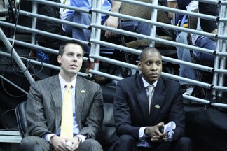 Josh Kroenke (left) and Masai Ujiri (right).