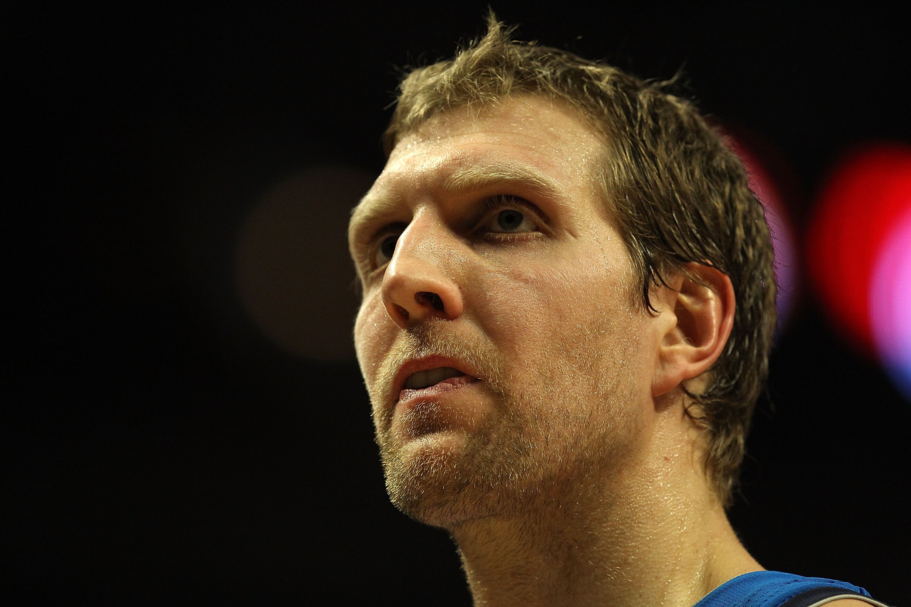 CHICAGO, IL - JANUARY 20: Dirk Nowitzki #41 of the Dallas Mavericks walks off of the court during a time-out against the Chicago Bulls at the United Center on January 20, 2011 in Chicago, Illinois. The Bulls defeated the Mavericks 82-77. NOTE TO USER: Use