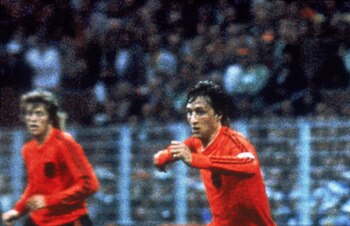 19 Jun 1974:  Johan Cruyff of Holland in action during the World Cup match against Sweden played at the Westfalenstadion in Dortmund, Germany. \ Mandatory Credit: Allsport UK /Allsport