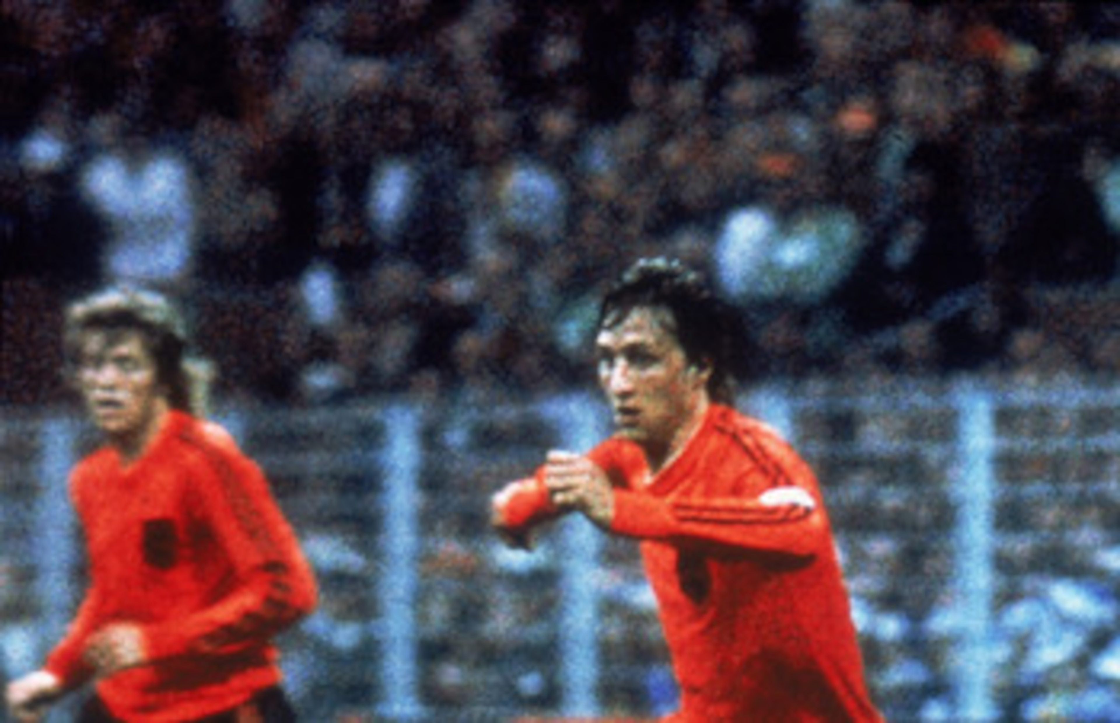 19 Jun 1974:  Johan Cruyff of Holland in action during the World Cup match against Sweden played at the Westfalenstadion in Dortmund, Germany. \ Mandatory Credit: Allsport UK /Allsport