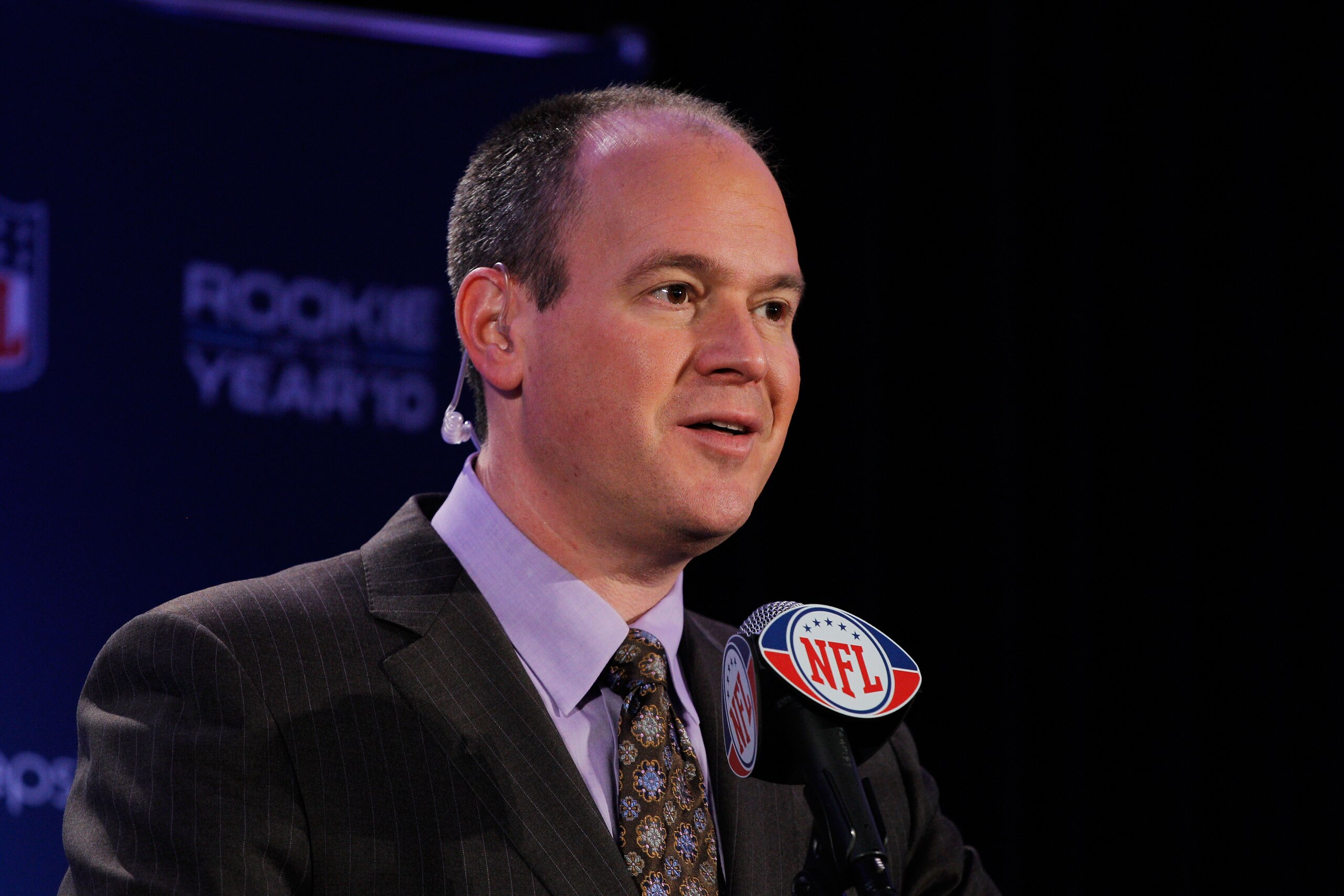 DALLAS, TX - FEBRUARY 03:  NFL Network sportscaster Rich Eisen attends a press conference where Ndamukong Suh #90 of the Detroit Lions was awarded Pepsi's 2010 NFL Rookie of the Year Award at the Super Bowl XLV media center on February 3, 2011 in Dallas,