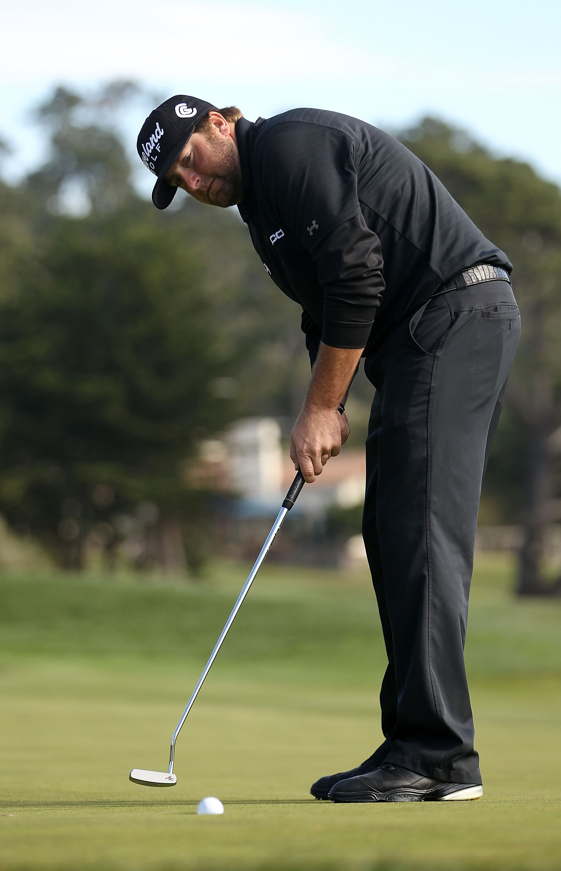 PEBBLE BEACH, CA - FEBRUARY 13:  Steve Marino putts on the 13th hole during the final round of the AT&T Pebble Beach National Pro-Am at the Pebble Beach Golf Links on February 13, 2011 in Pebble Beach, California.  (Photo by Ezra Shaw/Getty Images)