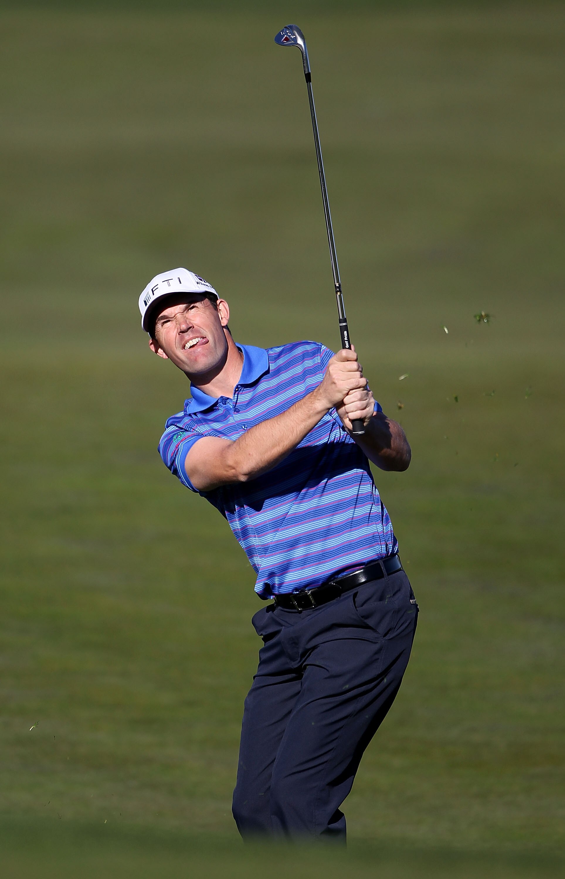 PEBBLE BEACH, CA - FEBRUARY 12:  Padraig Harrington of Ireland hits from the the 10th fairway at the AT&T Pebble Beach National Pro-Am- Round Three at the Monterey Peninsula country club on February 12, 2011 in Pebble Beach, California.  (Photo by Jed Jac