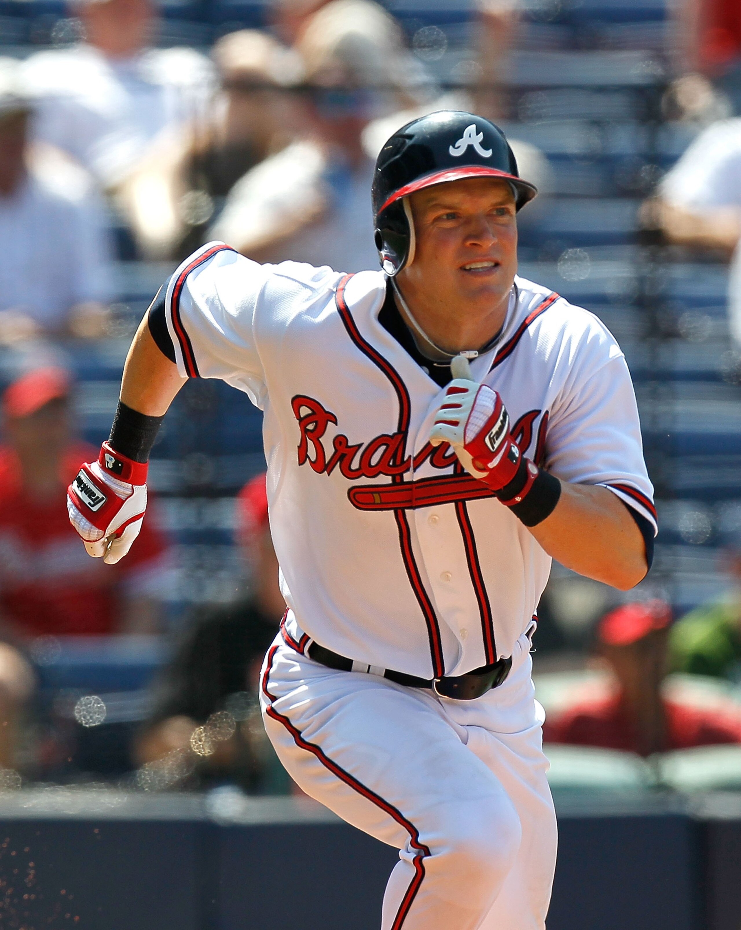 ATLANTA - MAY 20: Nate McClouth # 24 of the Atlanta Braves against the Cincinnati Reds at Turner Field on May 20, 2010 in Atlanta, Georgia. (Photo by Kevin C. Cox/Getty Images) ATLANTA - MAY 20: Nate McClouth # 24 of the Atlanta Braves against the Cincinnati Reds at Turner Field on May 20, 2010 in Atlanta, Georgia. (Photo by Kevin C. Cox/Getty Images)