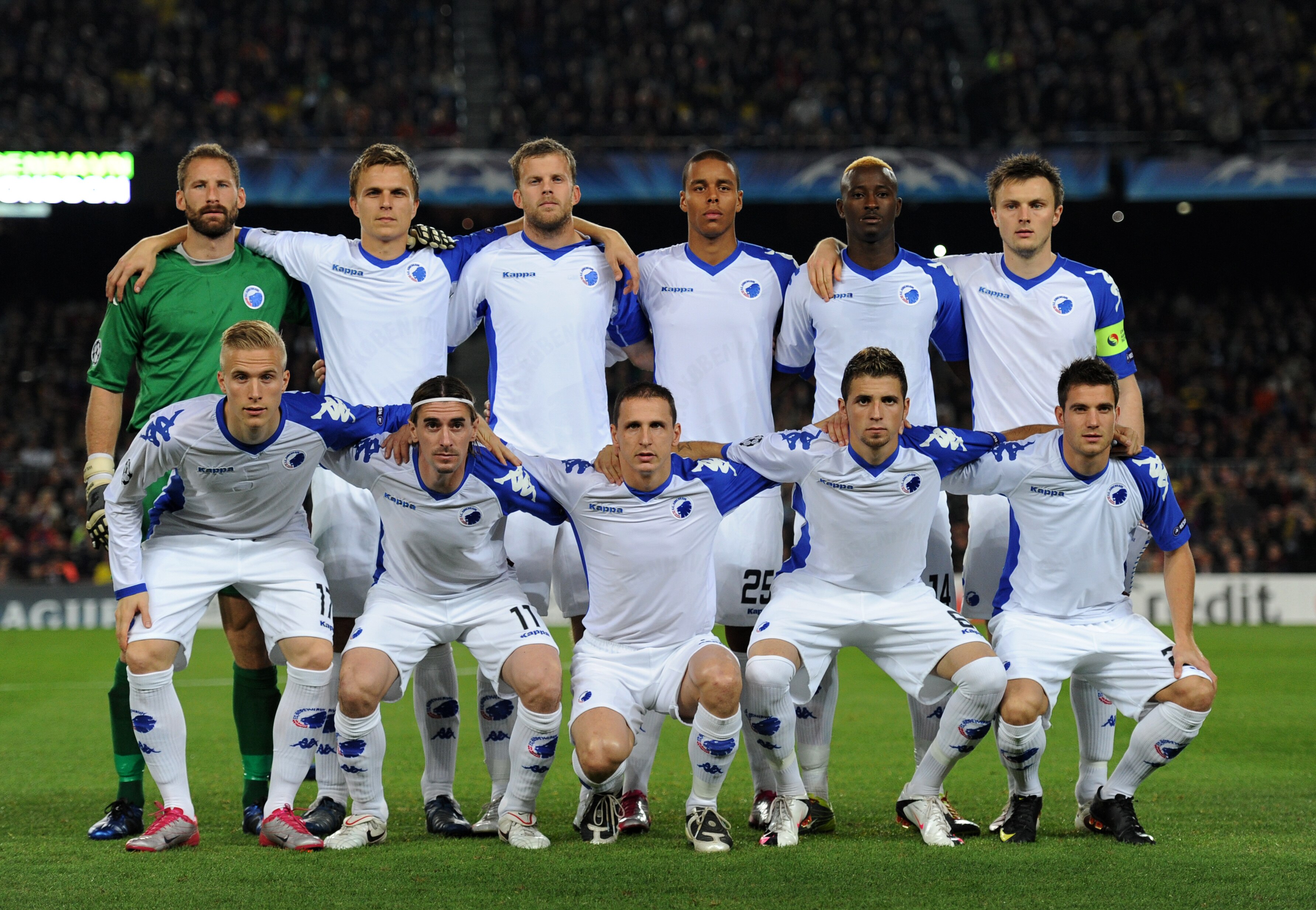 BARCELONA, SPAIN - OCTOBER 20:  FC Copenhagen players pose for a team picture prior to the start of the UEFA Champions League group D match between Barcelona and FC Copenhagen at the Camp Nou stadium on October 20, 2010 in Barcelona, Spain.  (Photo by Jas