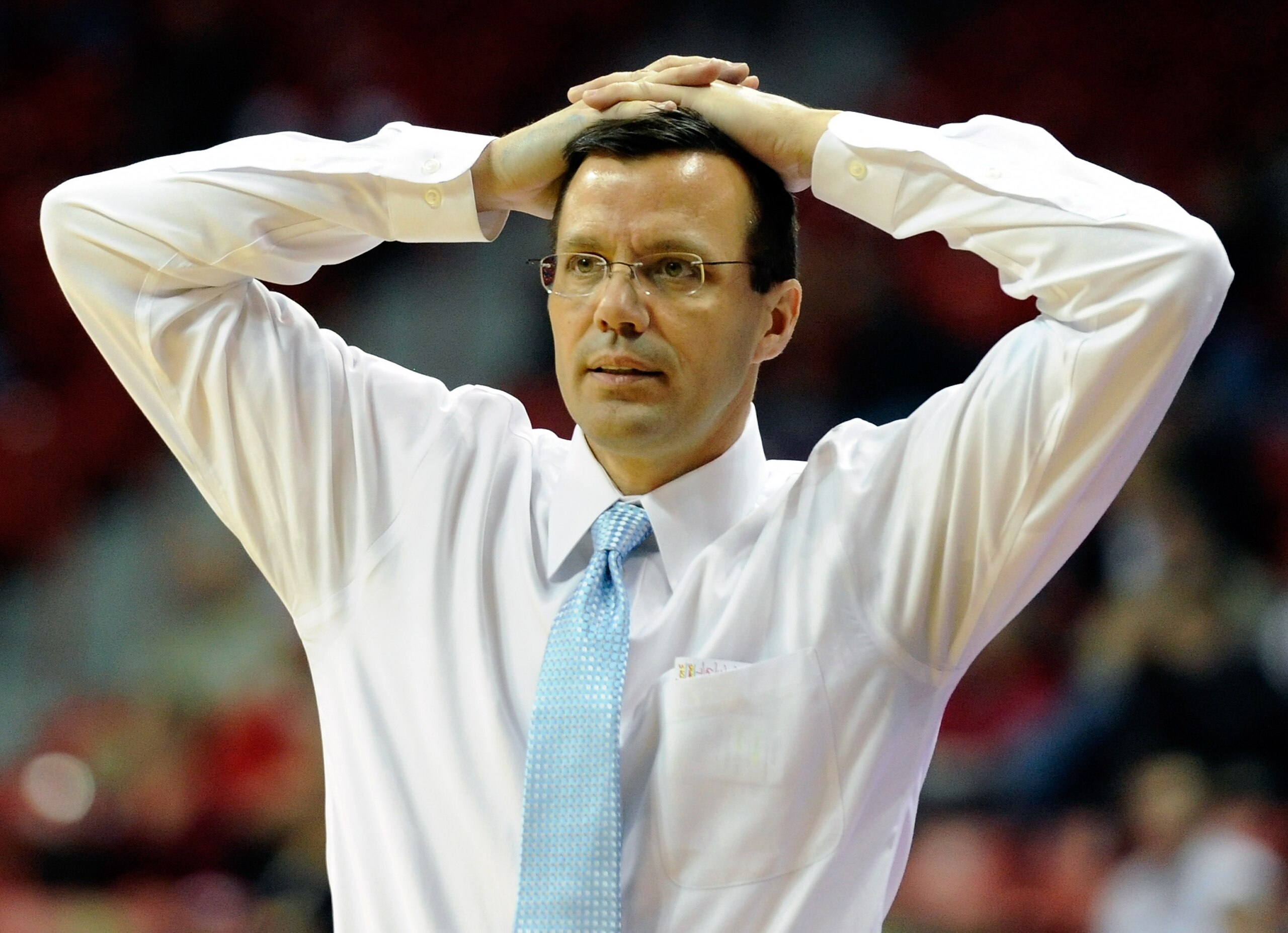 LAS VEGAS, NV - JANUARY 19: Head coach Tim Miles of the Colorado State Rams reacts during his team's 78-63 victory over the UNLV Rebels at the Thomas & Mack Center January 19, 2011 in Las Vegas, Nevada. (Photo by Ethan Miller/Getty Images) LAS VEGAS, NV - JANUARY 19: Head coach Tim Miles of the Colorado State Rams reacts during his team's 78-63 victory over the UNLV Rebels at the Thomas & Mack Center January 19, 2011 in Las Vegas, Nevada. (Photo by Ethan Miller/Getty Images)
