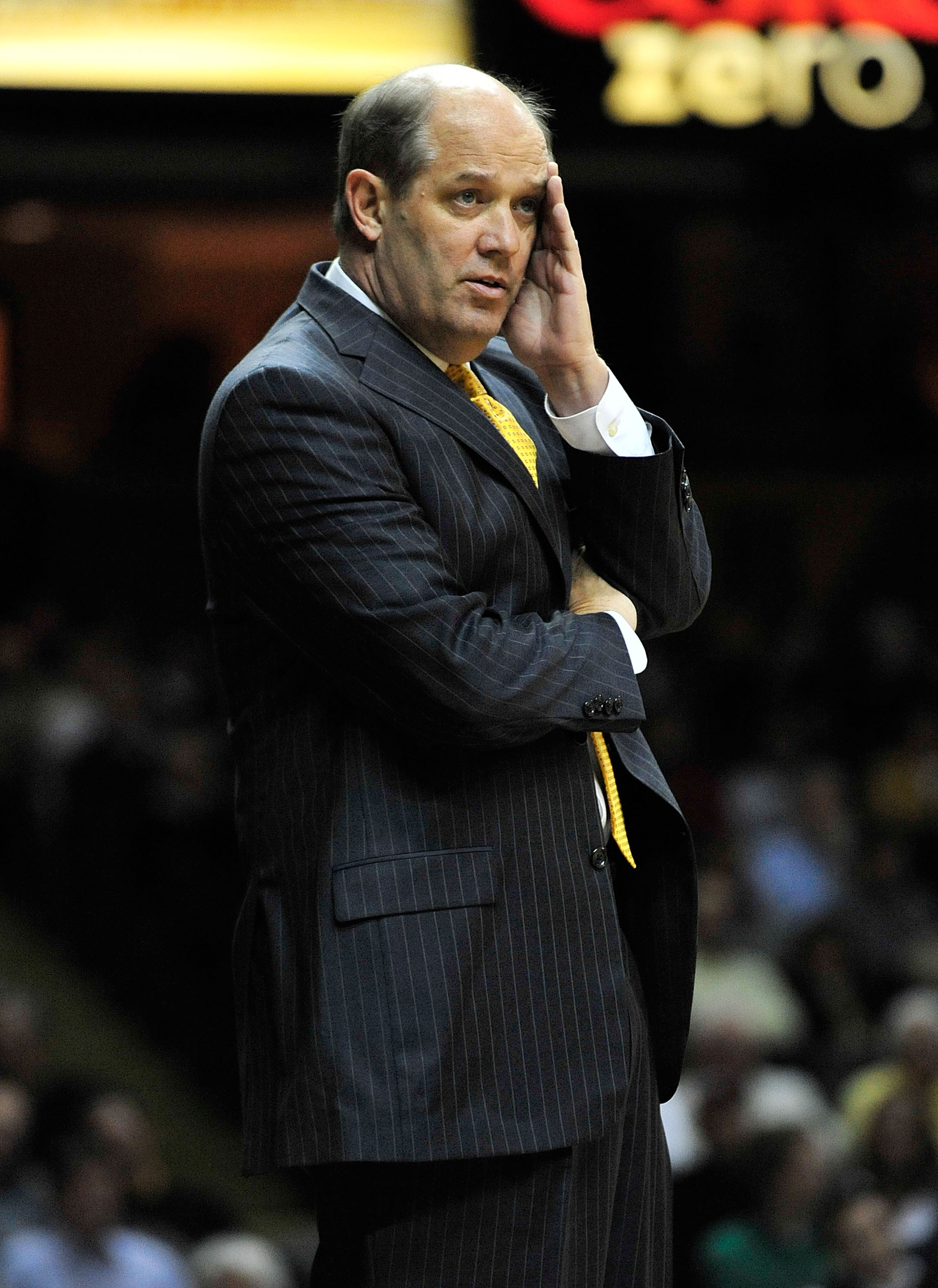 NASHVILLE, TN - FEBRUARY 10:   Head coach Kevin Stallings of the Vanderbilt Commodores watches his team against the Alabama Crimson Tide at Memorial Gym on February 10, 2011 in Nashville, Tennessee.  (Photo by Grant Halverson/Getty Images)