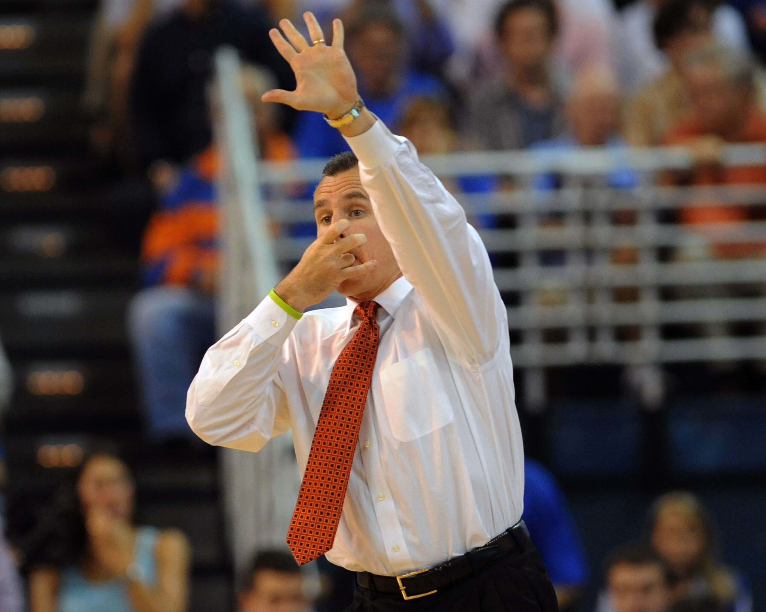 GAINESVILLE, FL - NOVEMBER 16: Coach Billy Donovan of the Florida Gators directs play against the Ohio State Buckeyes November 16, 2010 at the Stephen C. O'Connell Center in Gainesville, Florida. (Photo by Al Messerschmidt/Getty Images) GAINESVILLE, FL - NOVEMBER 16: Coach Billy Donovan of the Florida Gators directs play against the Ohio State Buckeyes November 16, 2010 at the Stephen C. O'Connell Center in Gainesville, Florida. (Photo by Al Messerschmidt/Getty Images)