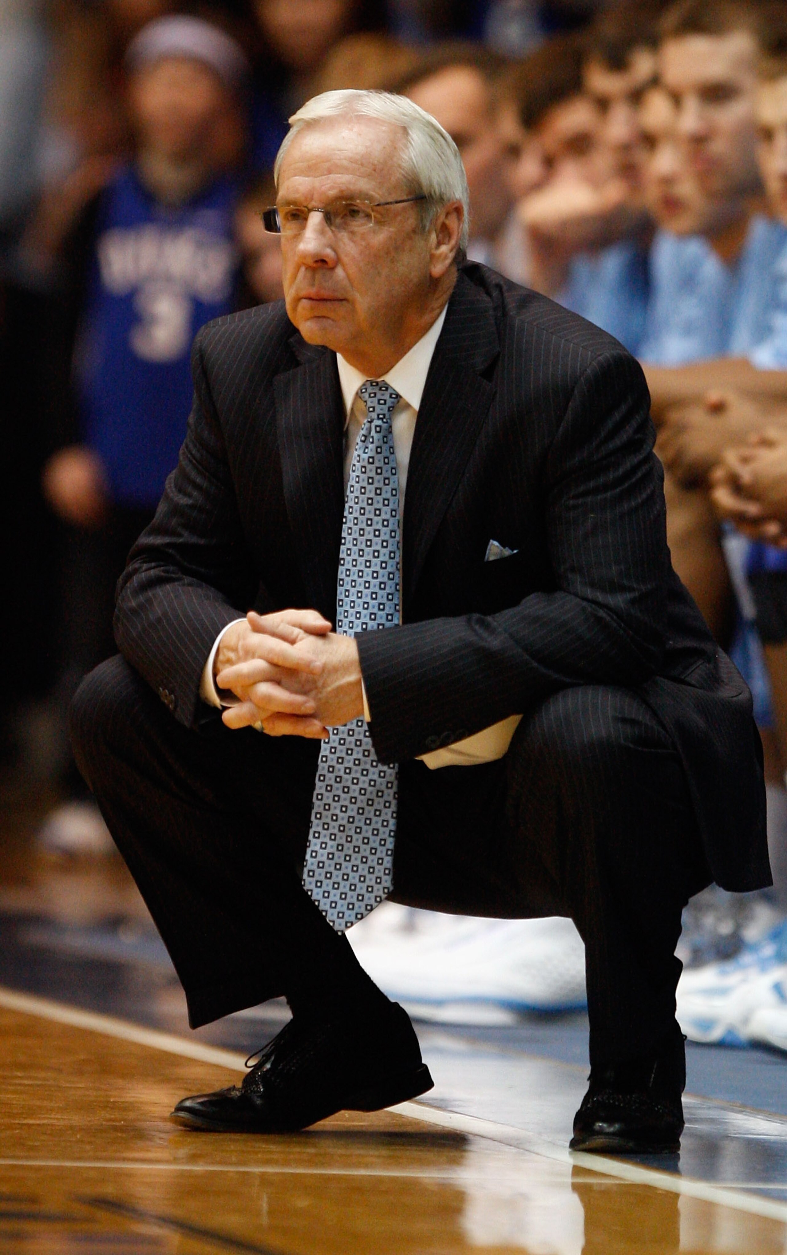 DURHAM, NC - FEBRUARY 09: Head coach Roy Williams of the North Carolina Tar Heels watches on against the Duke Blue Devils during their game at Cameron Indoor Stadium on February 9, 2011 in Durham, North Carolina. (Photo by Streeter Lecka/Getty Images) DURHAM, NC - FEBRUARY 09: Head coach Roy Williams of the North Carolina Tar Heels watches on against the Duke Blue Devils during their game at Cameron Indoor Stadium on February 9, 2011 in Durham, North Carolina. (Photo by Streeter Lecka/Getty Images)