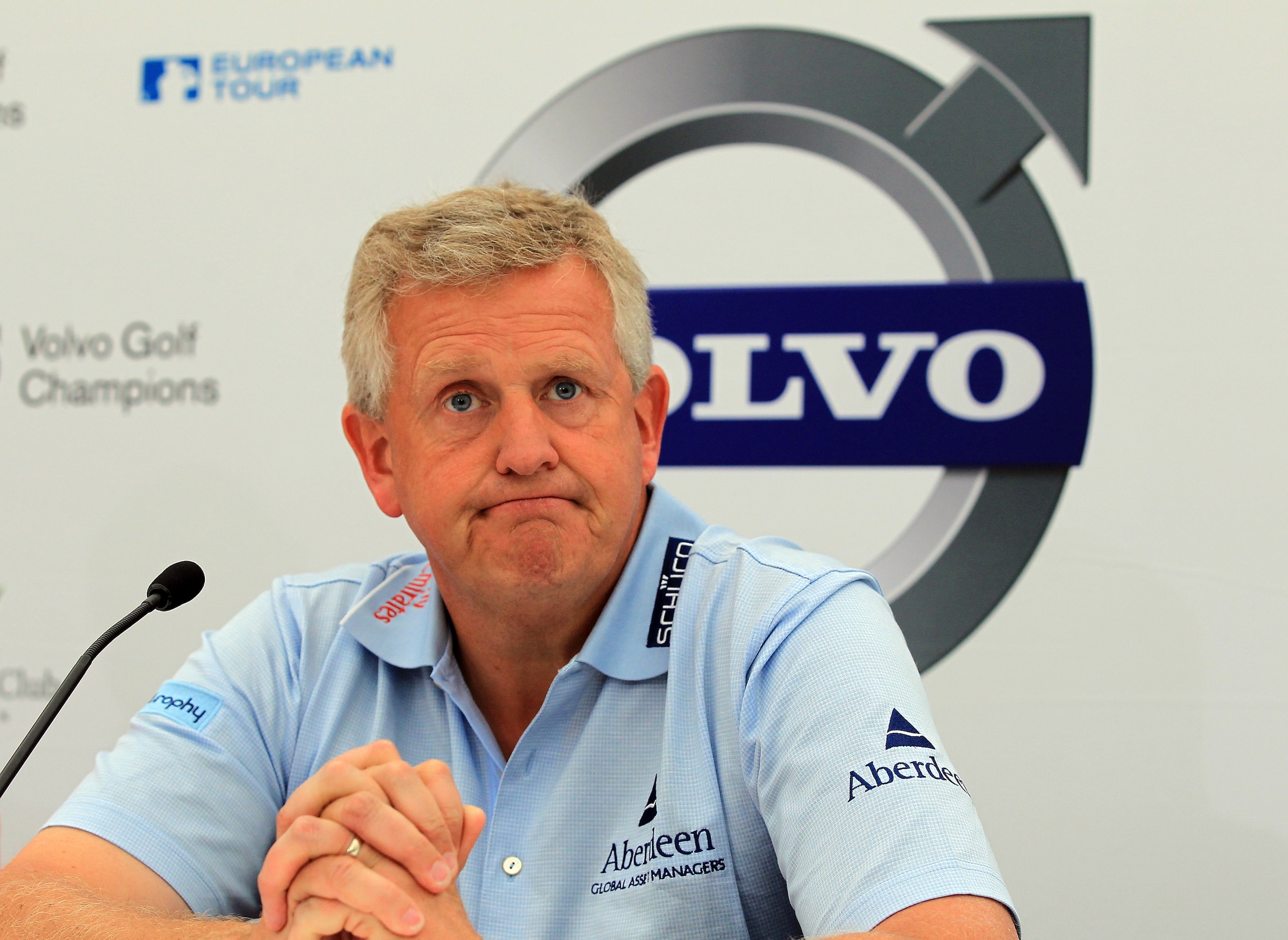 BAHRAIN, BAHRAIN - JANUARY 25:  Colin Montgomerie of Scotland during his media conference as a preview for the 2011 Volvo Champions held at the Royal Golf Club on January 25, 2011 in Bahrain, Bahrain.  (Photo by David Cannon/Getty Images)