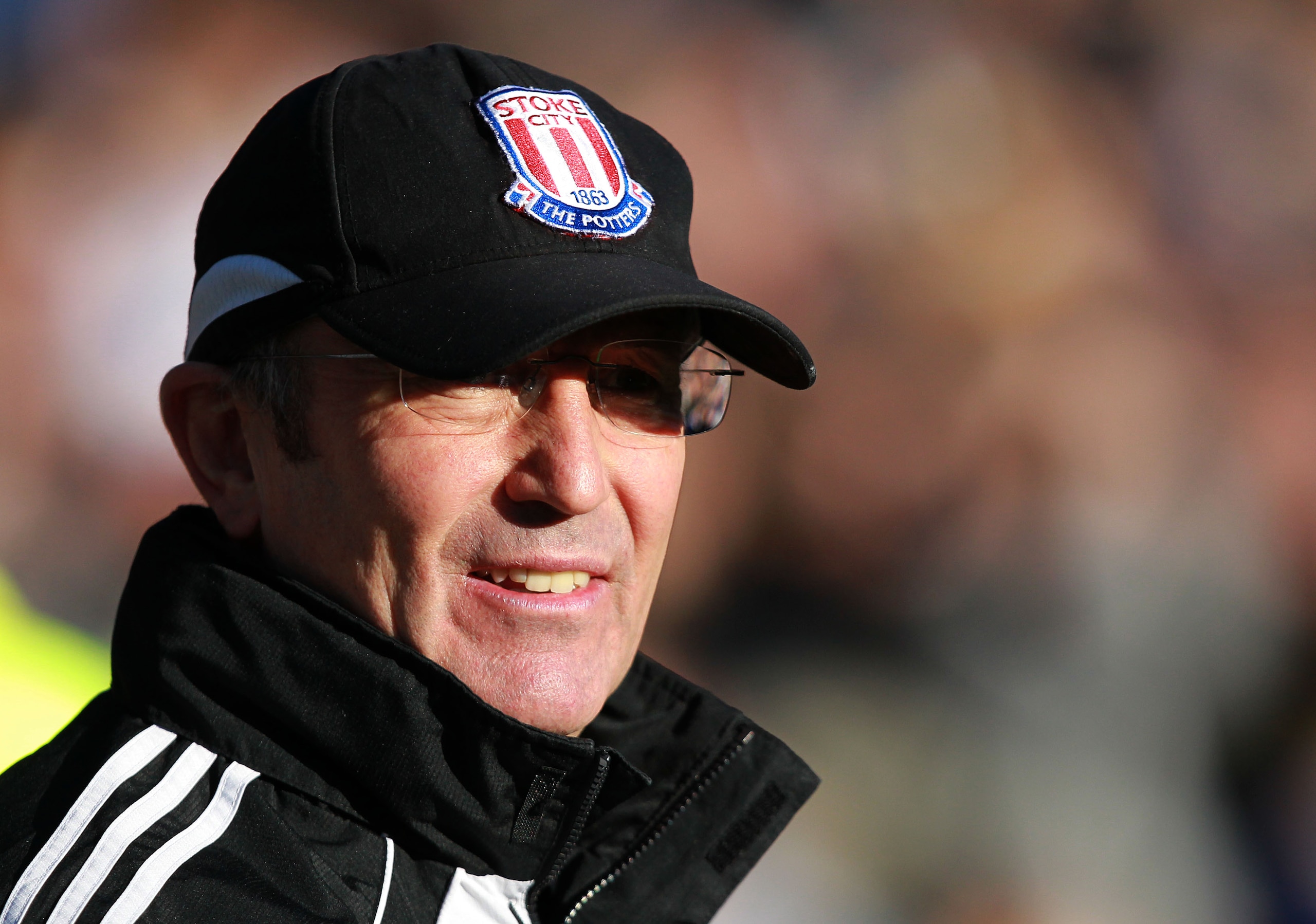 BIRMINGHAM, ENGLAND - FEBRUARY 12 :   Tony Pulis, Manager of Stoke City looks on prior to kick off during the Barclays Premier League match between Birmingham City and Stoke City at St Andrews on February 12, 2011 in Birmingham, England.  (Photo by Jan Kr