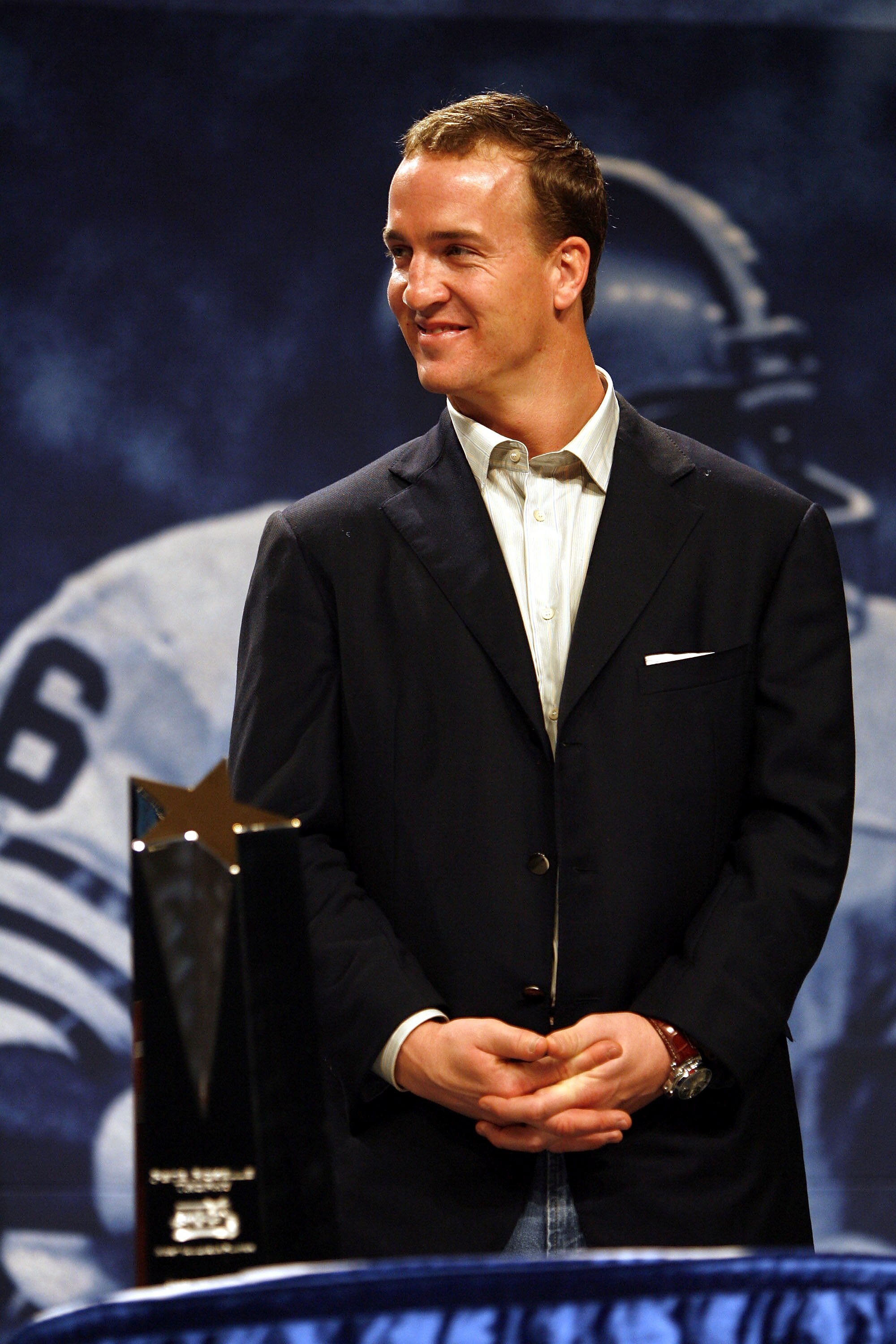 MIAMI BEACH, FL - FEBRUARY 5:  Quarterback Peyton Manning of the Super Bowl champion Indianapolis Colts is awarded the Superbowl XLI MVP award and a new 2007 Cadillac at the Miami Beach Convention Center on February 5, 2007 in Miami Beach, Florida.  (Phot
