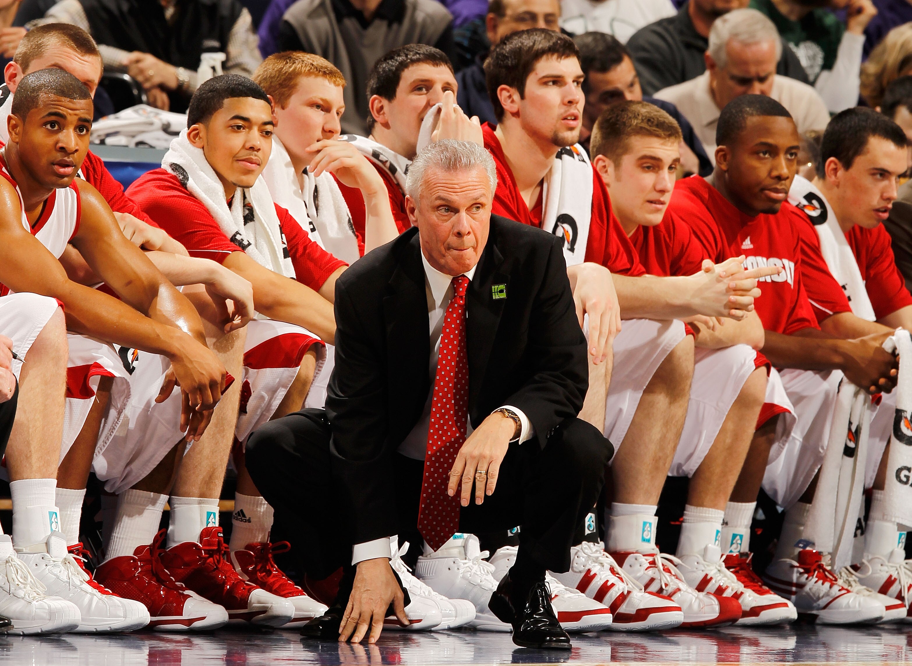 INDIANAPOLIS - MARCH 12:  Head coach Bo Ryan of the Wisconsin Badgers watches game action against the Illinois Fighting Illini during the quarterfinals of the Big Ten Men's Basketball Tournament at Conseco Fieldhouse on March 12, 2010 in Indianapolis, Ind