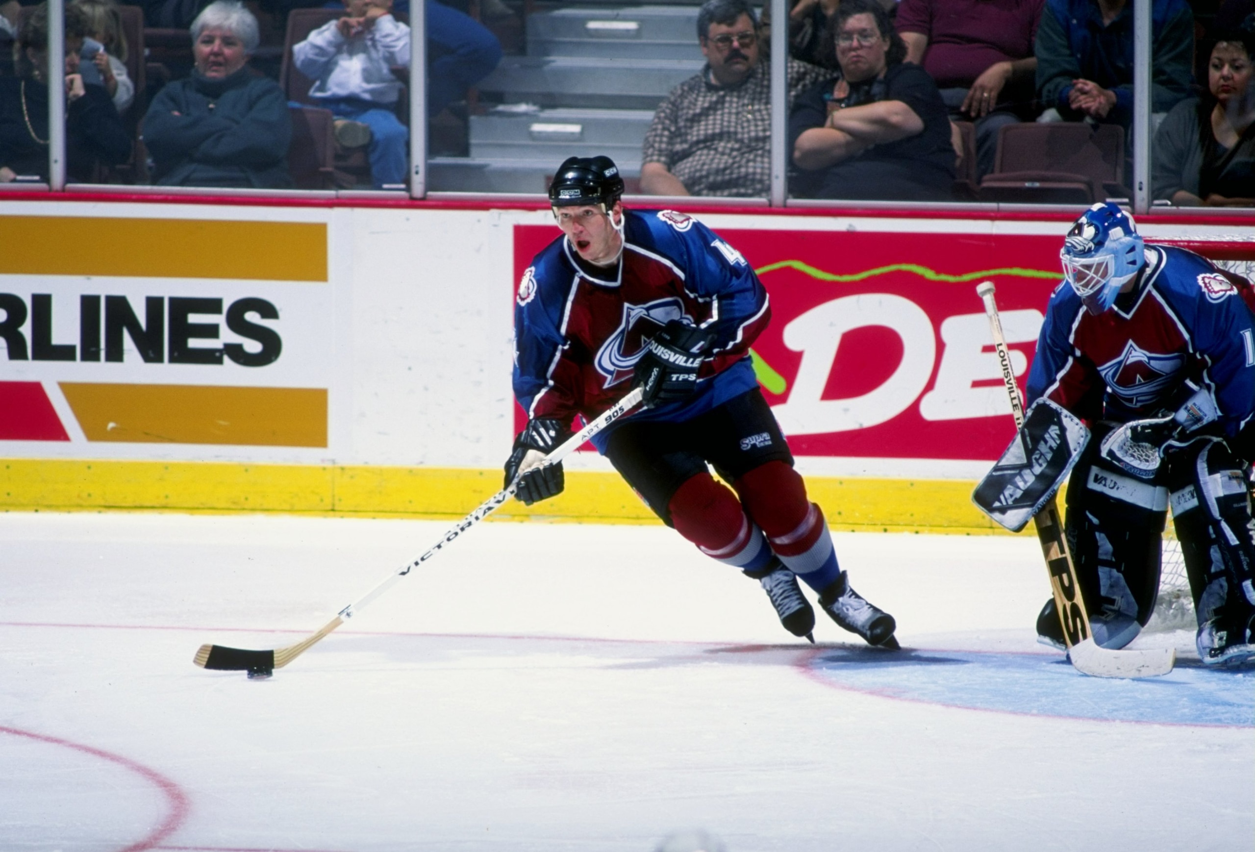 3 Nov 1996:  Defenseman Uwe Krupp of the Colorado Avalanche in action during a game against the Anaheim Mighty Ducks at Arrowhead Pond in Anaheim, California.  The teams tied at 1-1. Mandatory Credit: Glenn Cratty  /Allsport