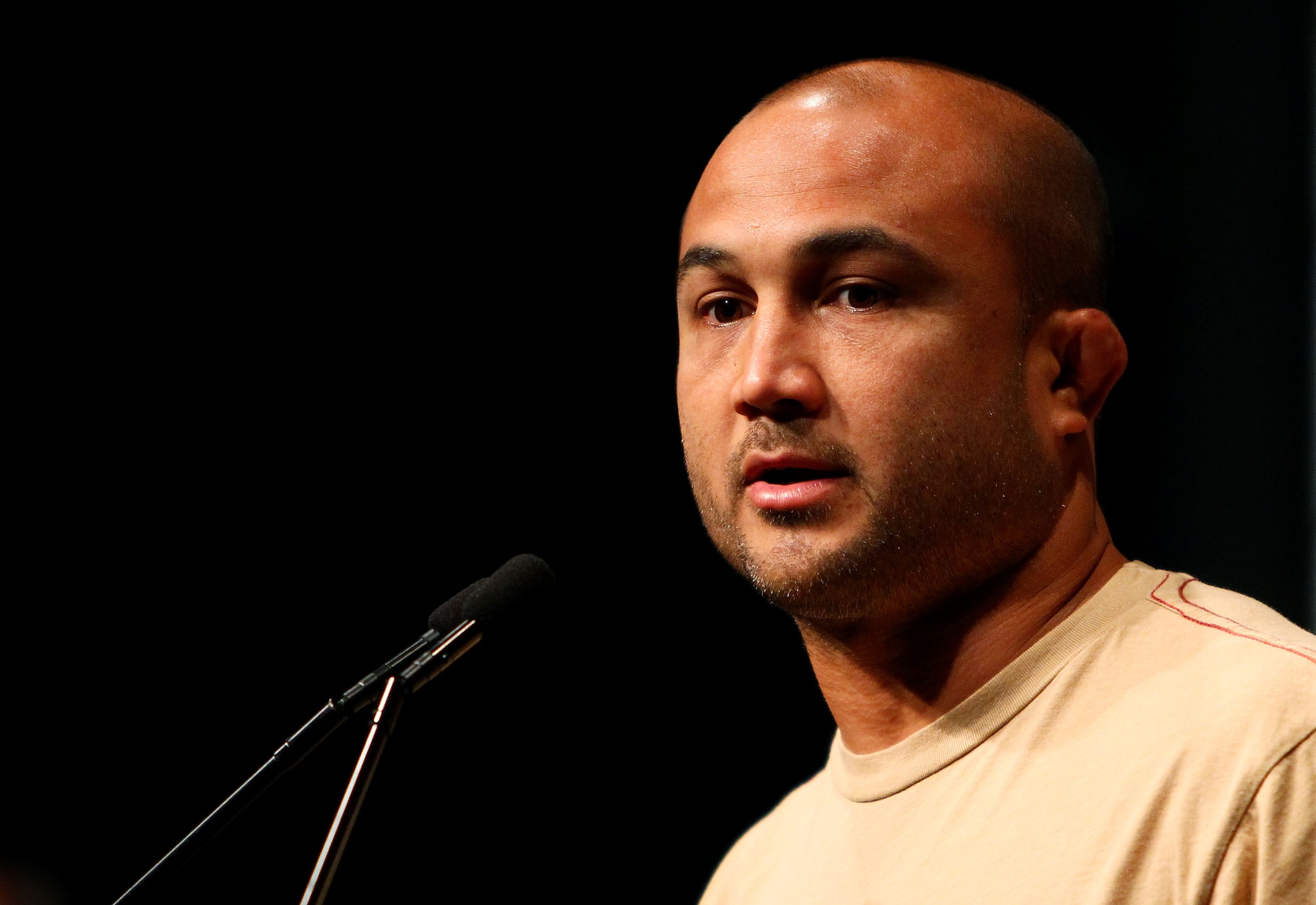 SYDNEY, AUSTRALIA - DECEMBER 14: BJ Penn speaks to the media during a UFC 127 Press Conference at Star City on December 14, 2010 in Sydney, Australia. (Photo by Mark Nolan/Getty Images) SYDNEY, AUSTRALIA - DECEMBER 14: BJ Penn speaks to the media during a UFC 127 Press Conference at Star City on December 14, 2010 in Sydney, Australia. (Photo by Mark Nolan/Getty Images)