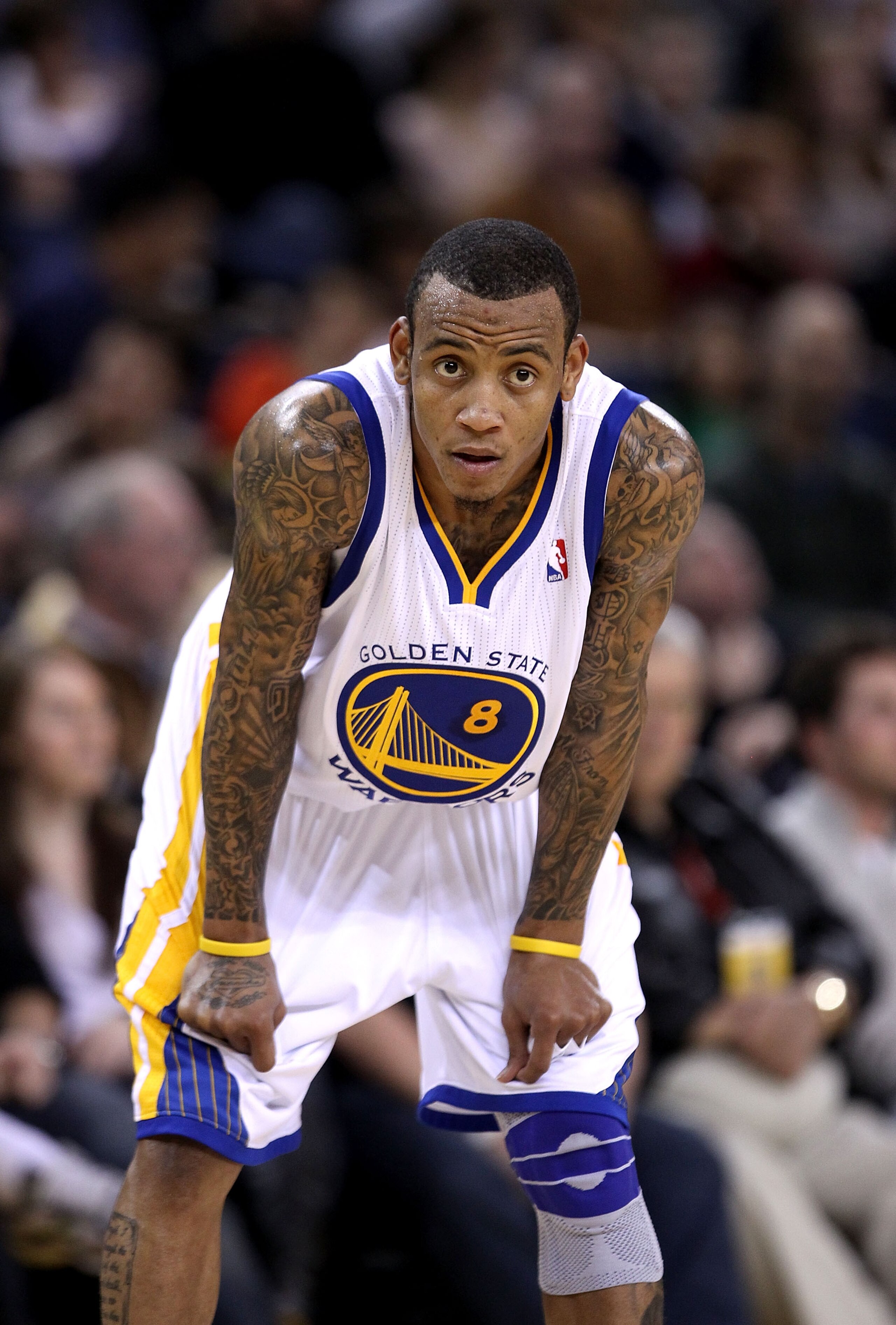 OAKLAND, CA - JANUARY 24: Monta Ellis #8 of the Golden State Warriors in action against the San Antonio Spurs at Oracle Arena on January 24, 2011 in Oakland, California. NOTE TO USER: User expressly acknowledges and agrees that, by downloading and or us OAKLAND, CA - JANUARY 24: Monta Ellis #8 of the Golden State Warriors in action against the San Antonio Spurs at Oracle Arena on January 24, 2011 in Oakland, California. NOTE TO USER: User expressly acknowledges and agrees that, by downloading and or us