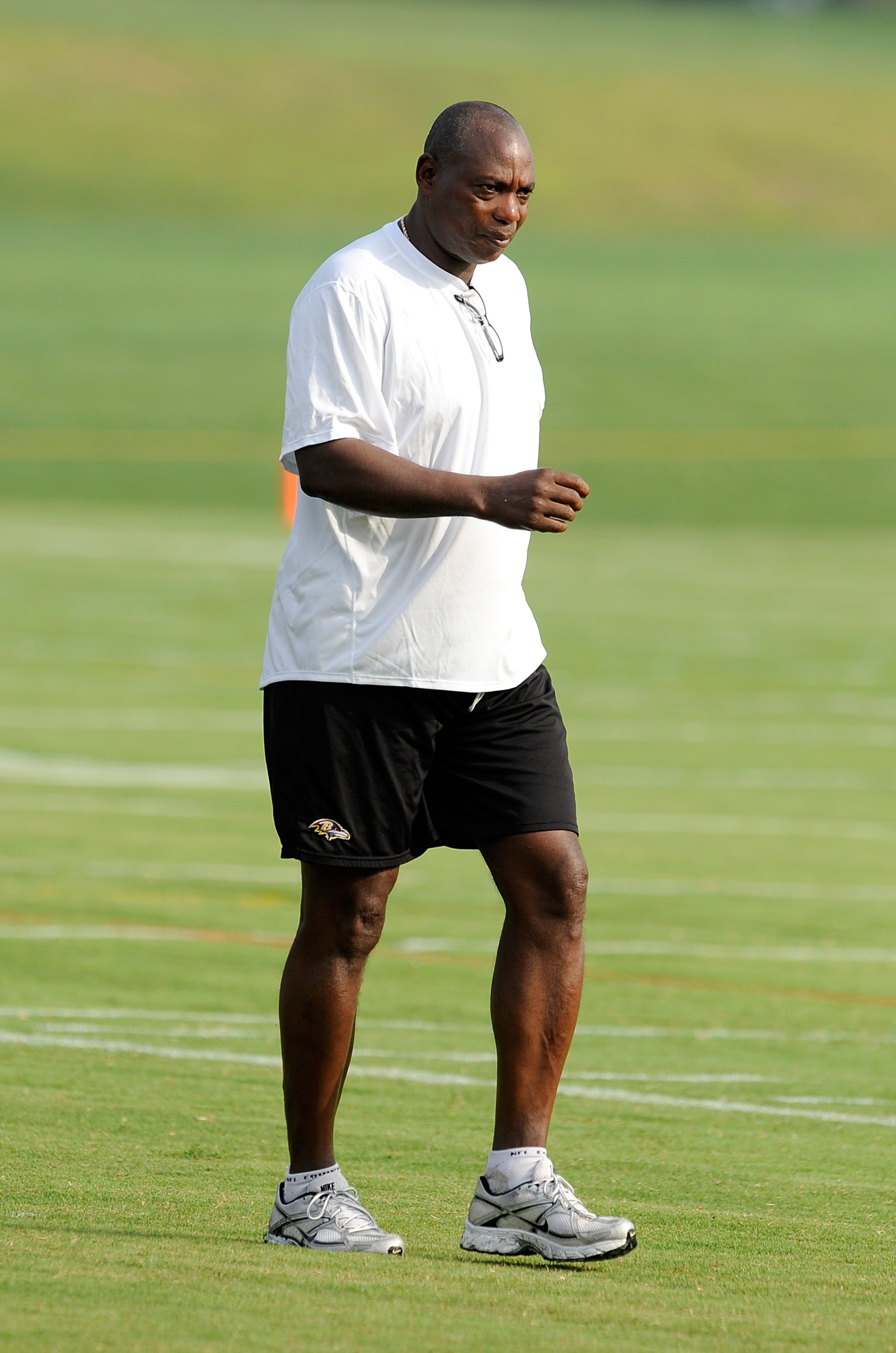 WESTMINSTER, MD - JULY 28:  General Manager Ozzie Newsome of the Baltimore Ravens watches training camp at McDaniel College on July 28, 2009 in Westminster, Maryland.  (Photo by Greg Fiume/Getty Images)