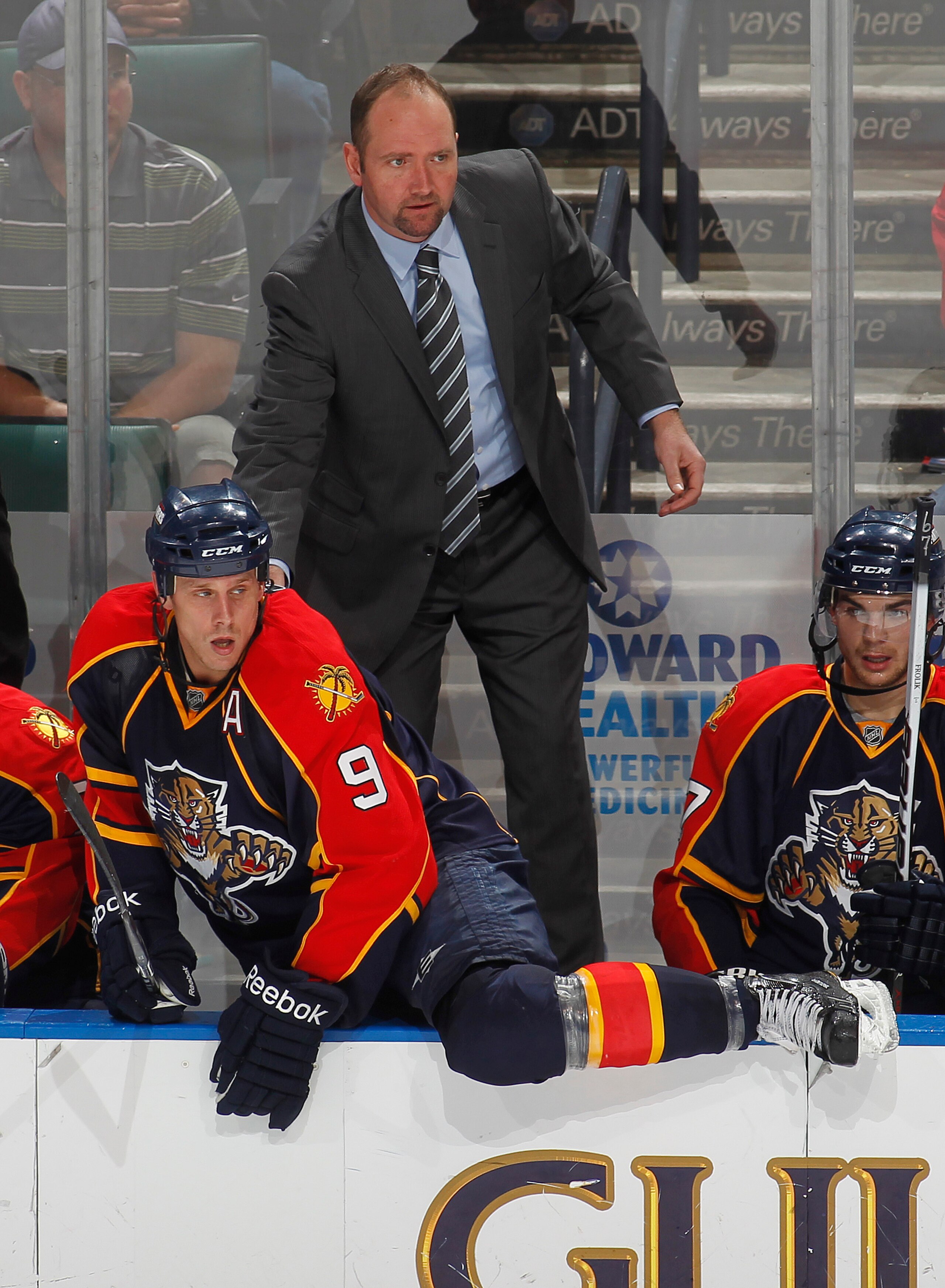 SUNRISE, FL - FEBRUARY 8: Head coach Peter DeBoer of the Florida Panthers stands on the bench late in the third period against the St Louis Blues on February 8, 2011 at the BankAtlantic Center in Sunrise, Florida. The Blues defeated the Panthers 2-1. (Pho SUNRISE, FL - FEBRUARY 8: Head coach Peter DeBoer of the Florida Panthers stands on the bench late in the third period against the St Louis Blues on February 8, 2011 at the BankAtlantic Center in Sunrise, Florida. The Blues defeated the Panthers 2-1. (Pho