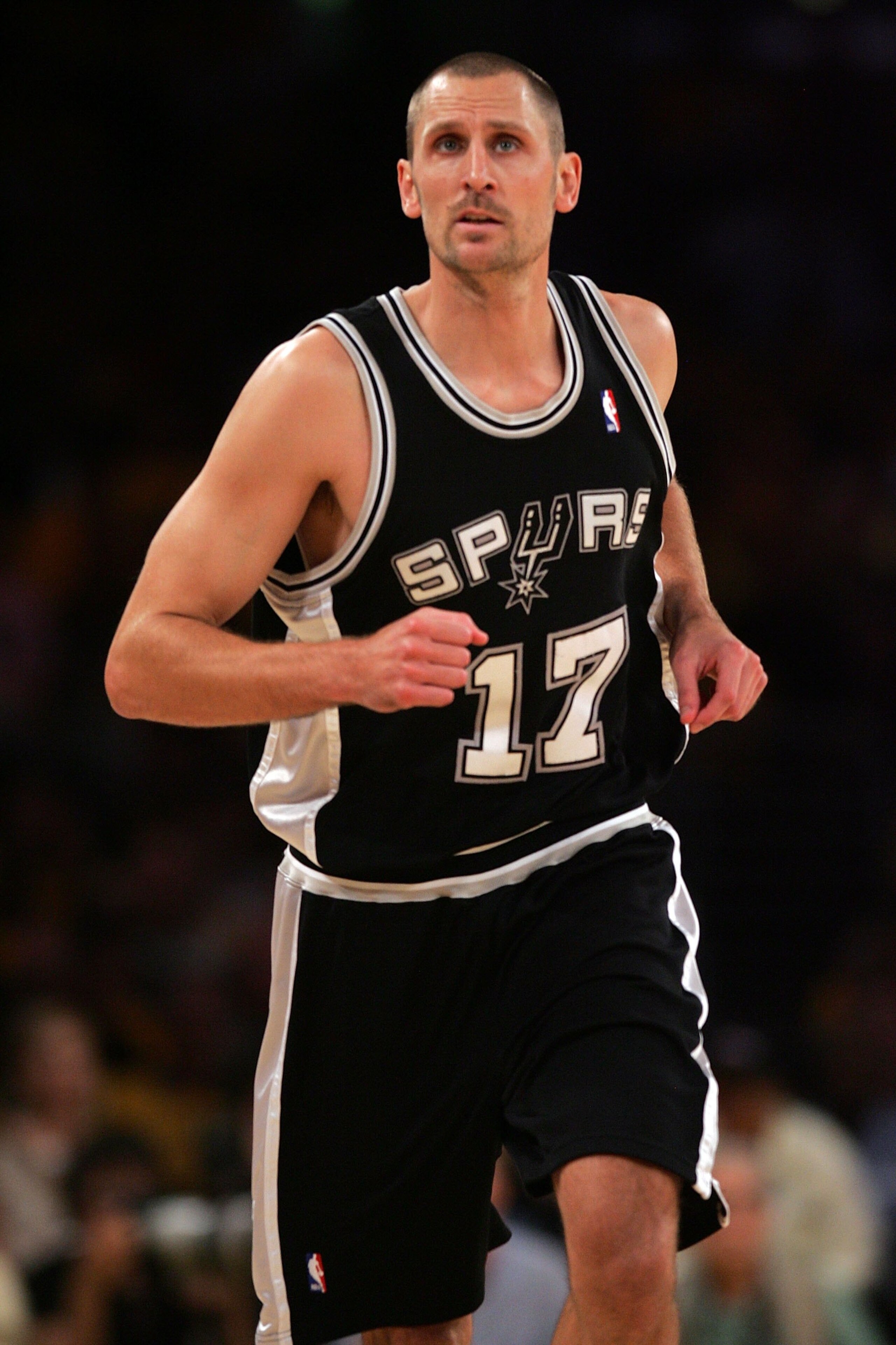 LOS ANGELES, CA - MAY 29: Brent Barry #17 of the San Antonio Spurs looks on while taking on the Los Angeles Lakers in Game Five of the Western Conference Finals during the 2008 NBA Playoffs on May 29, 2008 at Staples Center in Los Angeles, California. N LOS ANGELES, CA - MAY 29: Brent Barry #17 of the San Antonio Spurs looks on while taking on the Los Angeles Lakers in Game Five of the Western Conference Finals during the 2008 NBA Playoffs on May 29, 2008 at Staples Center in Los Angeles, California. N