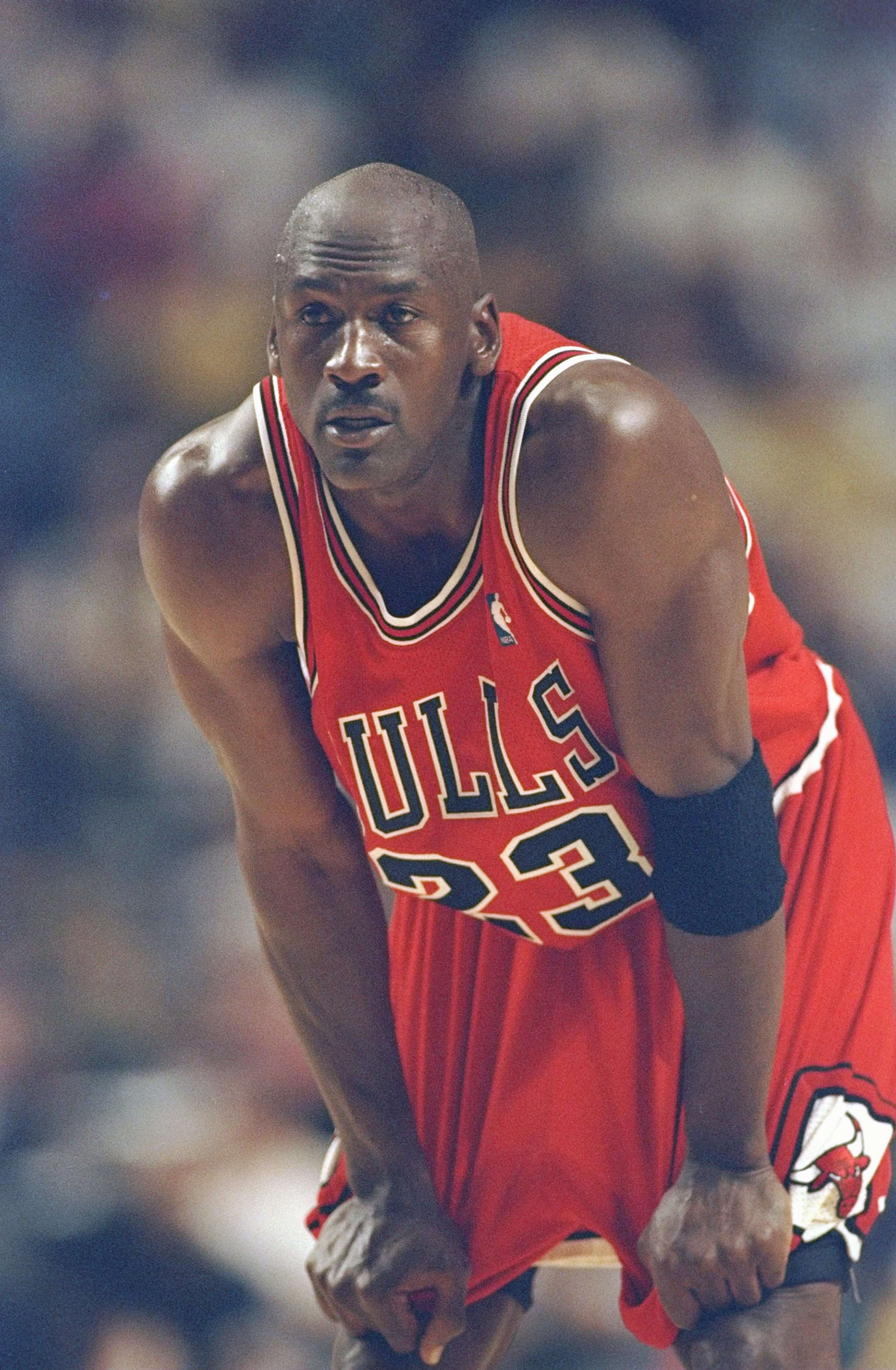 23 May 1998: Michael Jordan #23 of the Chicago Bulls looks on during an Eastern Conference Final game against the Indiana Pacers at the Market Square Arena in Indianapolis, Indiana. The Pacers defeated the Bulls 107-105. 23 May 1998: Michael Jordan #23 of the Chicago Bulls looks on during an Eastern Conference Final game against the Indiana Pacers at the Market Square Arena in Indianapolis, Indiana. The Pacers defeated the Bulls 107-105.