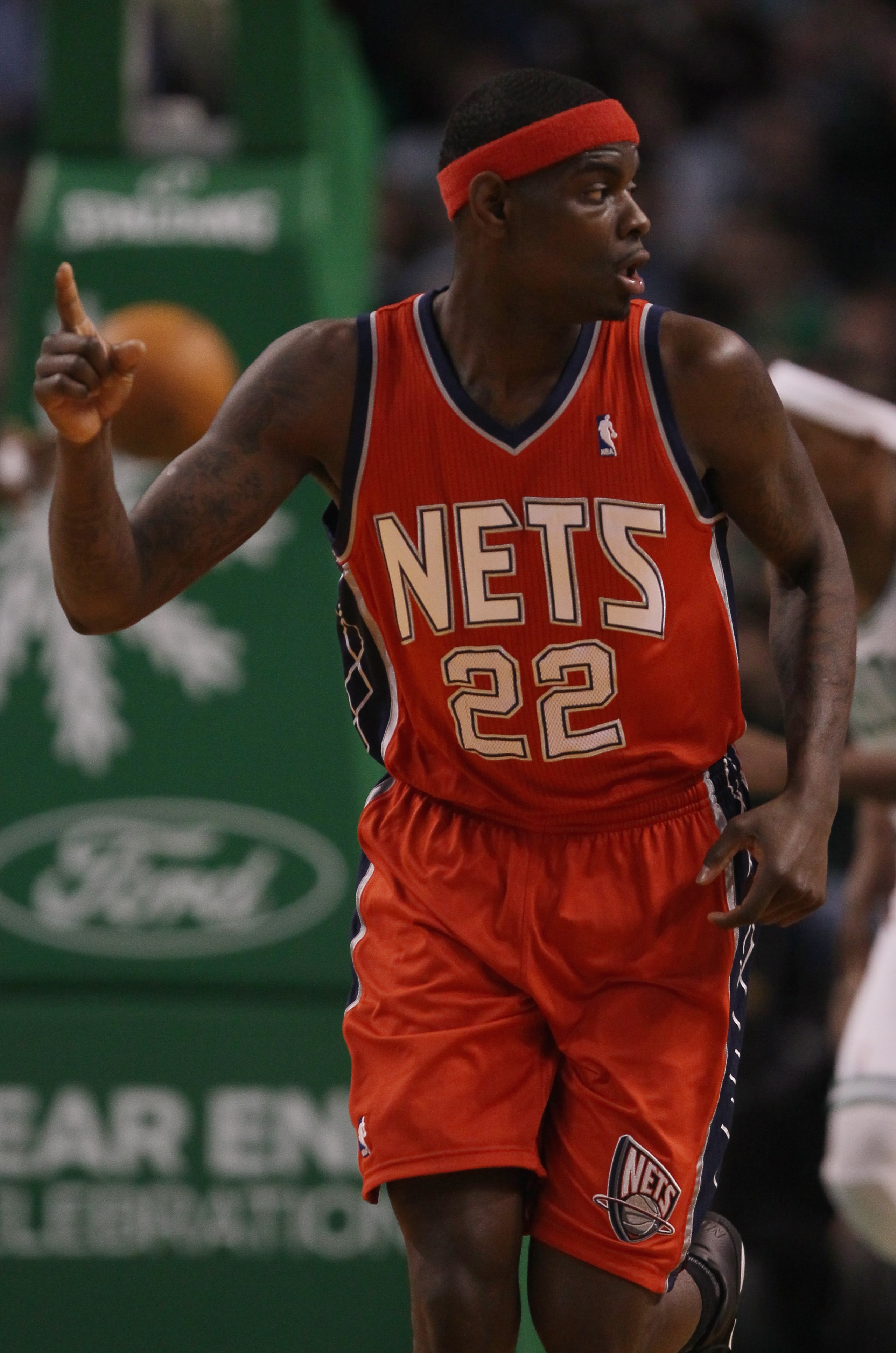 BOSTON - NOVEMBER 24: Anthony Morrow #22 of the New Jersey Nets celebrates his basket in the first quarter against the Boston Celtics on November 24, 2010 at the TD Garden in Boston, Massachusetts. NOTE TO USER: User expressly acknowledges and agrees tha BOSTON - NOVEMBER 24: Anthony Morrow #22 of the New Jersey Nets celebrates his basket in the first quarter against the Boston Celtics on November 24, 2010 at the TD Garden in Boston, Massachusetts. NOTE TO USER: User expressly acknowledges and agrees tha