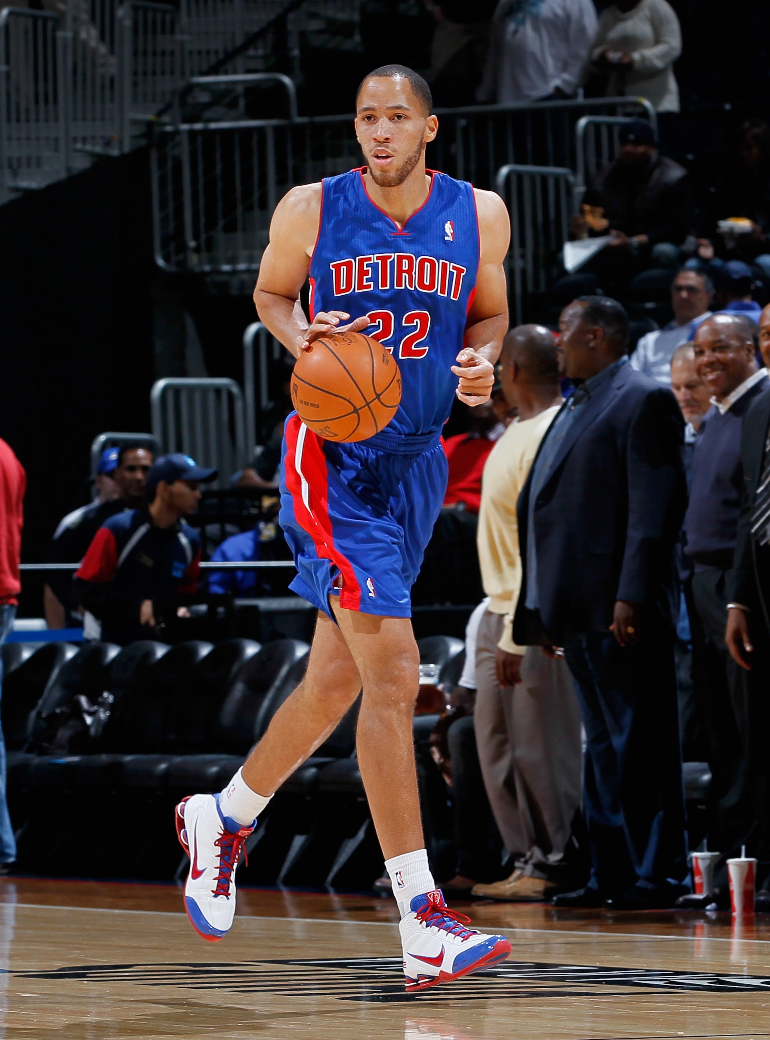 ATLANTA - NOVEMBER 03:  Tayshaun Prince #22 of the Detroit Pistons against the Atlanta Hawks at Philips Arena on November 3, 2010 in Atlanta, Georgia.  NOTE TO USER: User expressly acknowledges and agrees that, by downloading and/or using this Photograph,
