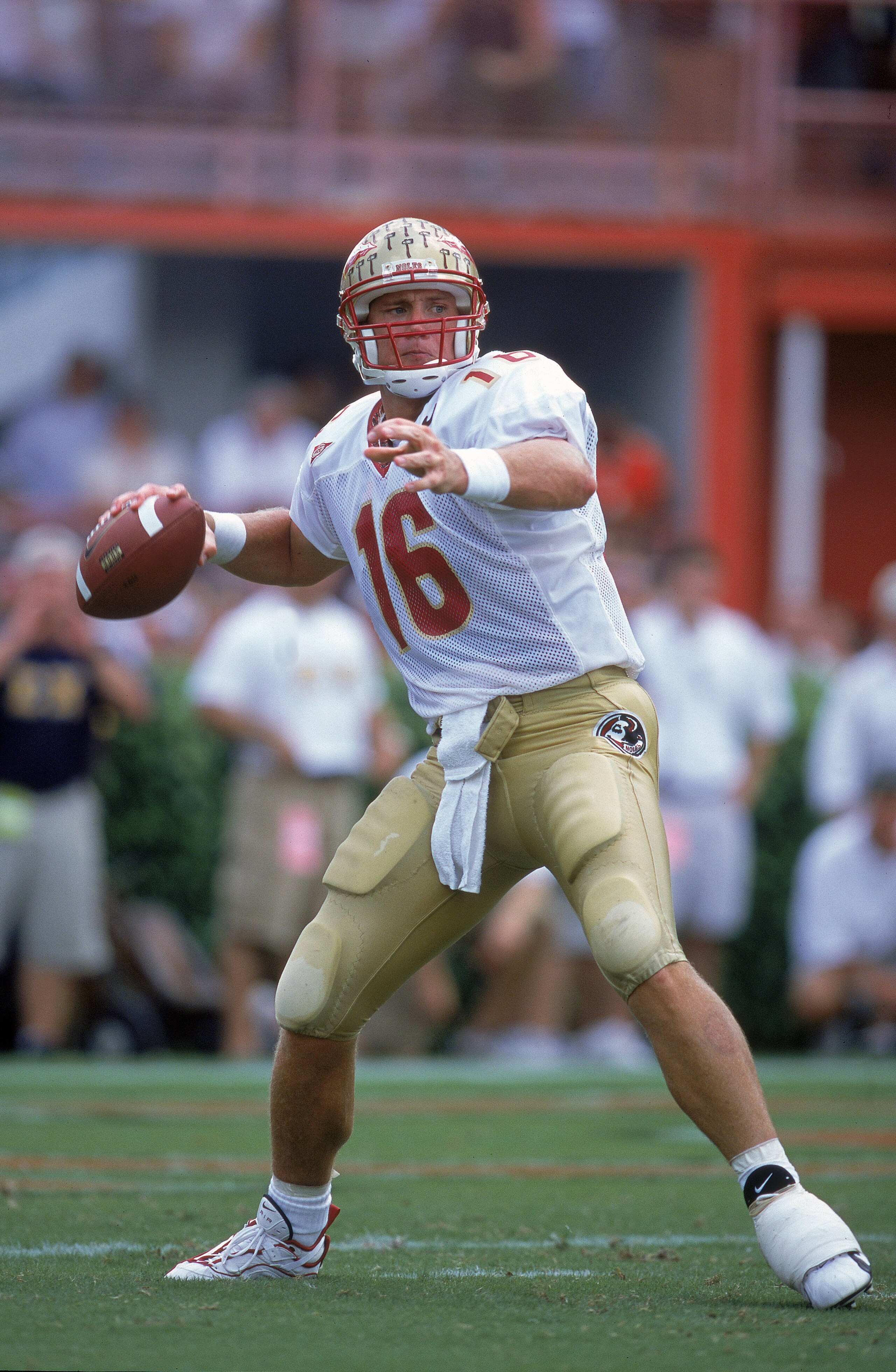 8 Oct 2000: Chris Weinke #16 of the Florida State Seminoles passes the ball during the game against the Miami Hurricanes at the Orange Bowl in Miami, Florida. The Hurricanes defeated the Seminoles 27-24.Mandatory Credit: Andy Lyons /Allsport 8 Oct 2000: Chris Weinke #16 of the Florida State Seminoles passes the ball during the game against the Miami Hurricanes at the Orange Bowl in Miami, Florida. The Hurricanes defeated the Seminoles 27-24.Mandatory Credit: Andy Lyons /Allsport