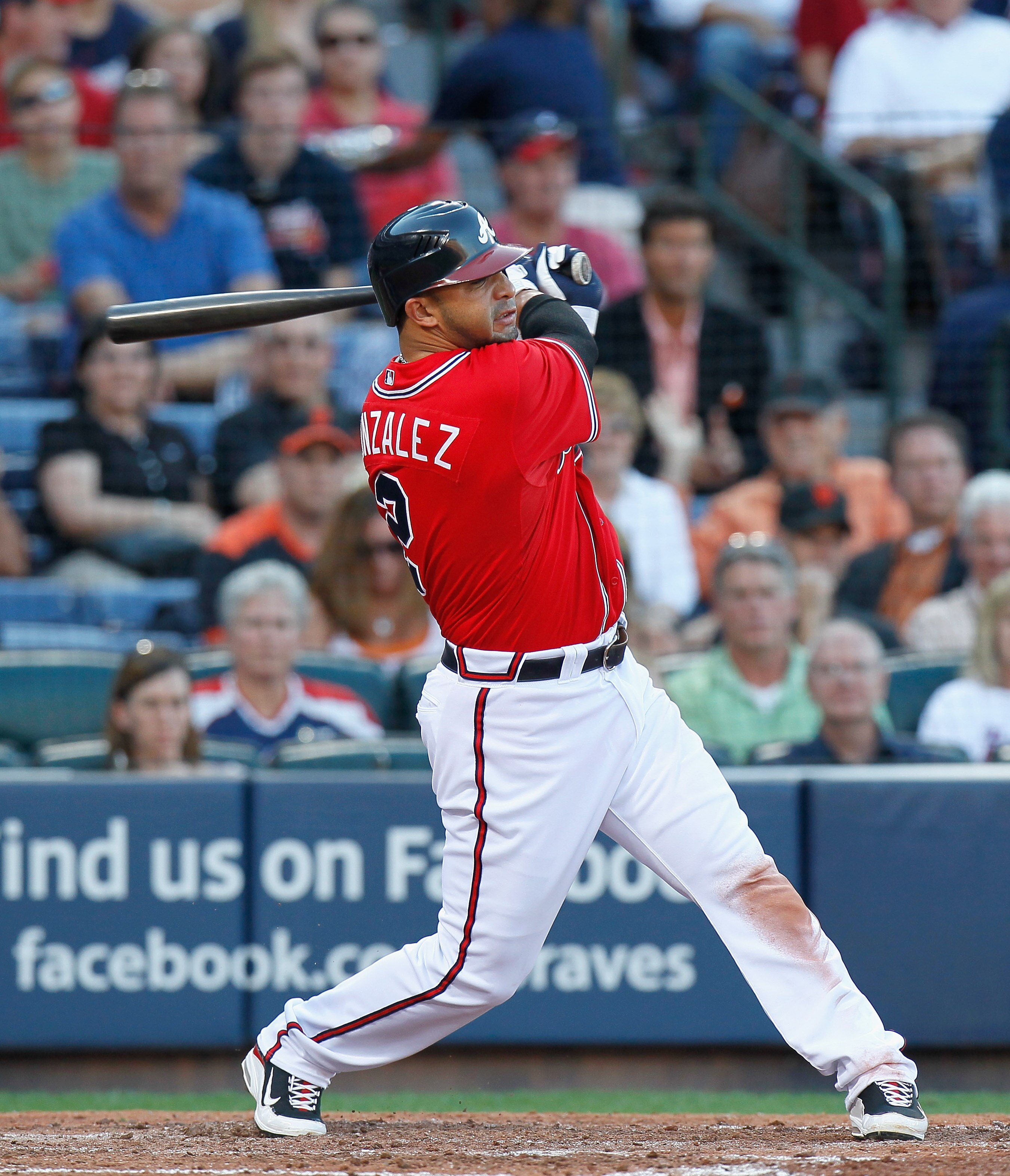 ATLANTA - OCTOBER 10:  Alex Gonzalez #2 of the Atlanta Braves against the San Francisco Giants during Game Three of the NLDS of the 2010 MLB Playoffs at Turner Field on October 10, 2010 in Atlanta, Georgia.  (Photo by Kevin C. Cox/Getty Images)