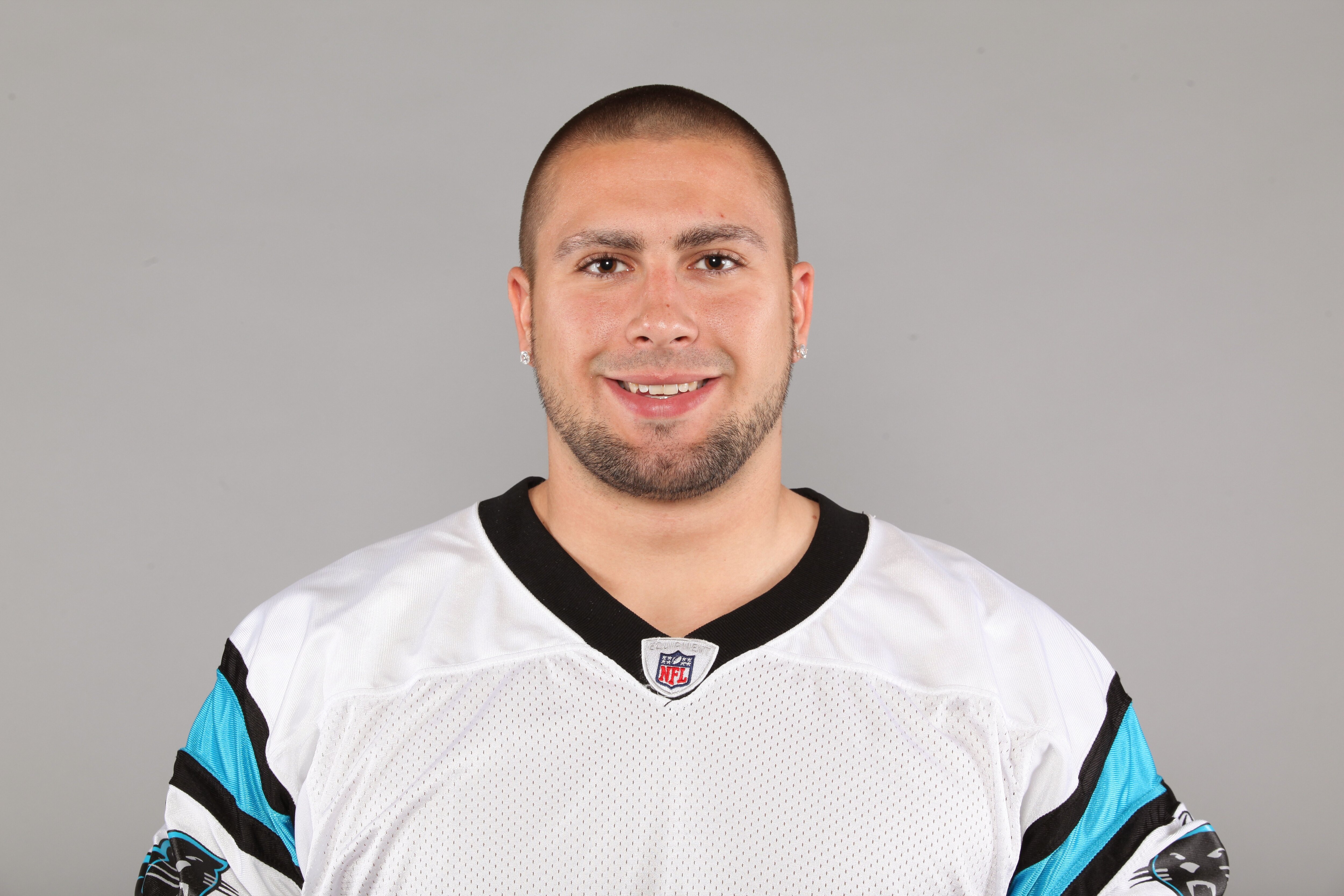 CHARLOTTE, NC - 2009:  Nick Hayden of the Carolina Panthers poses for his 2009 NFL headshot at photo day in Charlotte, North Carolina. (Photo by NFL Photos)