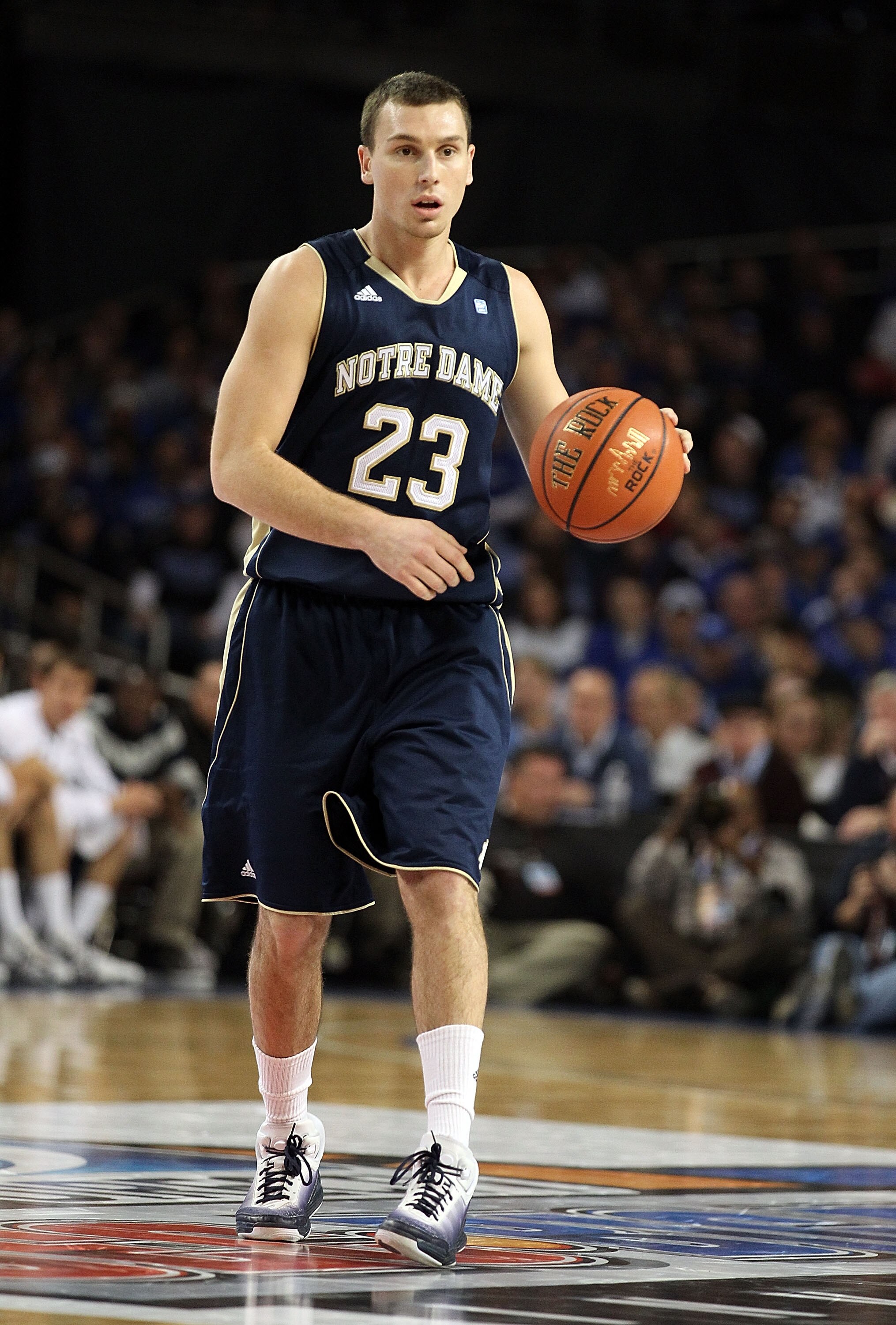 LOUISVILLE, KY - DECEMBER 08:  Ben Hansbrough #23 of the Notre Dame Fighting Irish dribbles the ball during the game against the Kentucky Wildcats in the 2010 DIRECTV SEC/BIG EAST Invitational at Freedom Hall on December 8, 2010 in Louisville, Kentucky.
