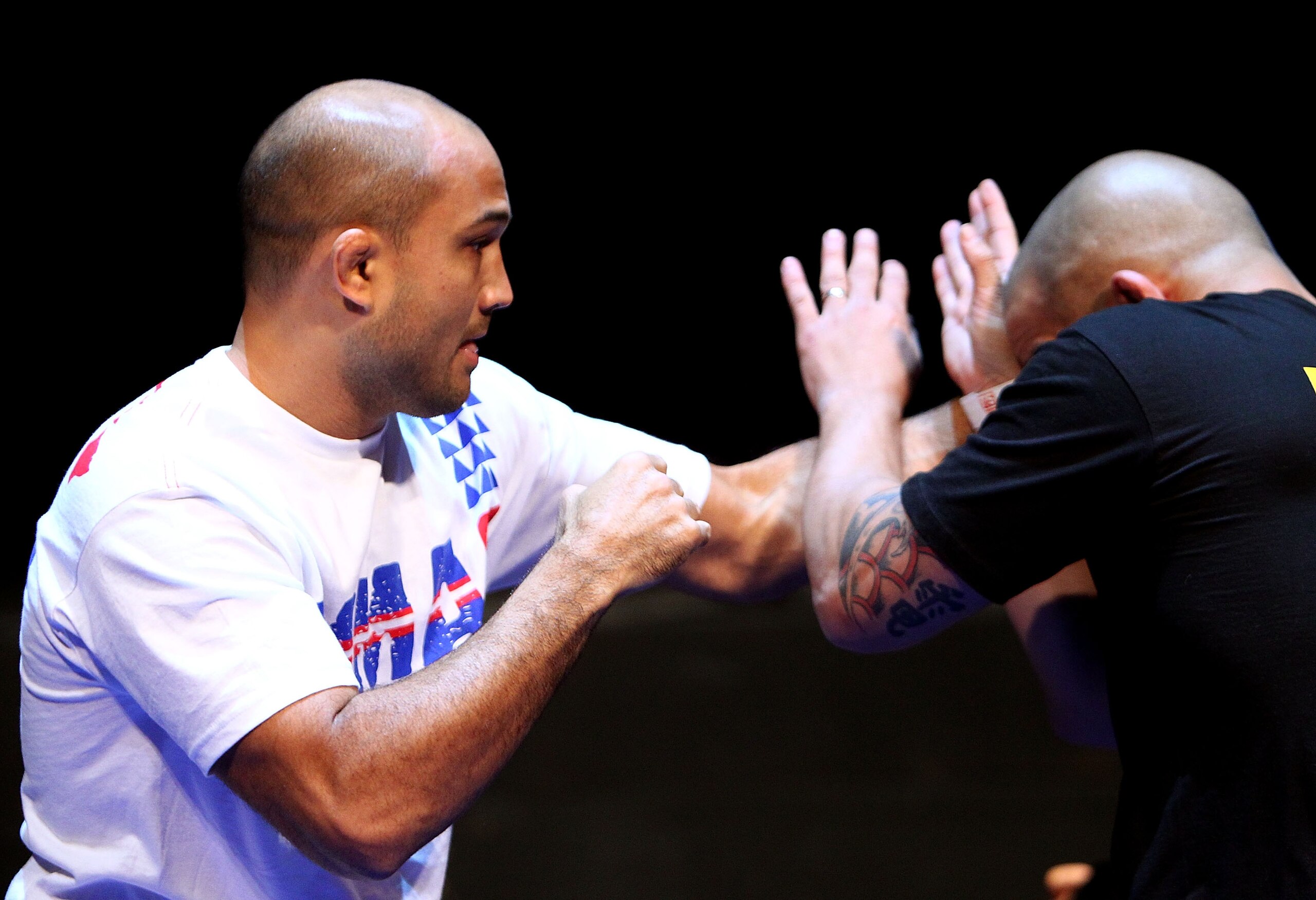 SYDNEY, AUSTRALIA - FEBRUARY 22:  BJ Penn spas during an Open Workout ahead of UFC Sydney 127 at Star City on February 22, 2011 in Sydney, Australia.  (Photo by Mark Nolan/Getty Images)