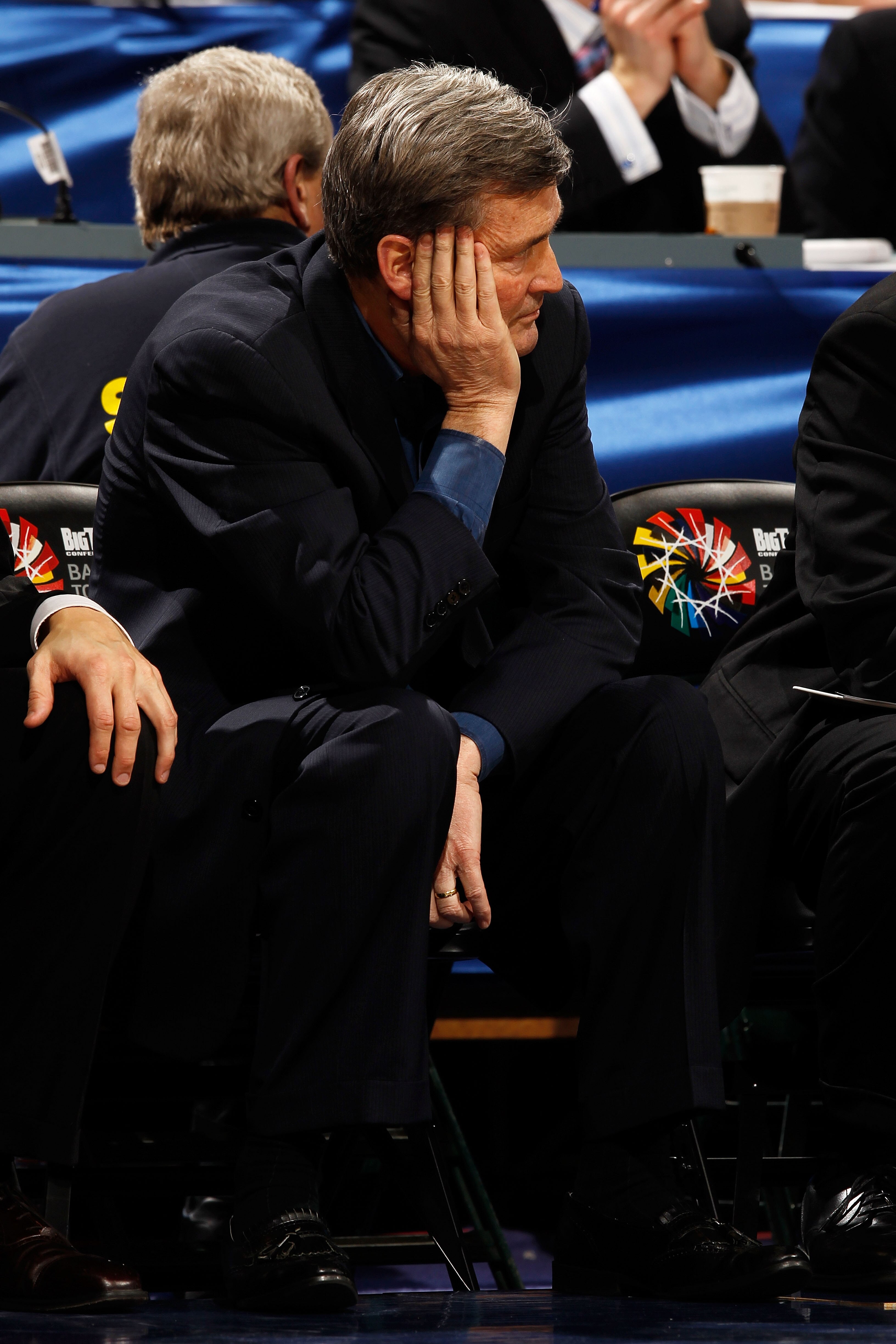 INDIANAPOLIS - MARCH 12:  Head coach Bill Carmody of the Northwestern Wildcats watches game action against the Purdue Boilermakers during the quarterfinals of the Big Ten Men's Basketball Tournament at Conseco Fieldhouse on March 12, 2010 in Indianapolis,