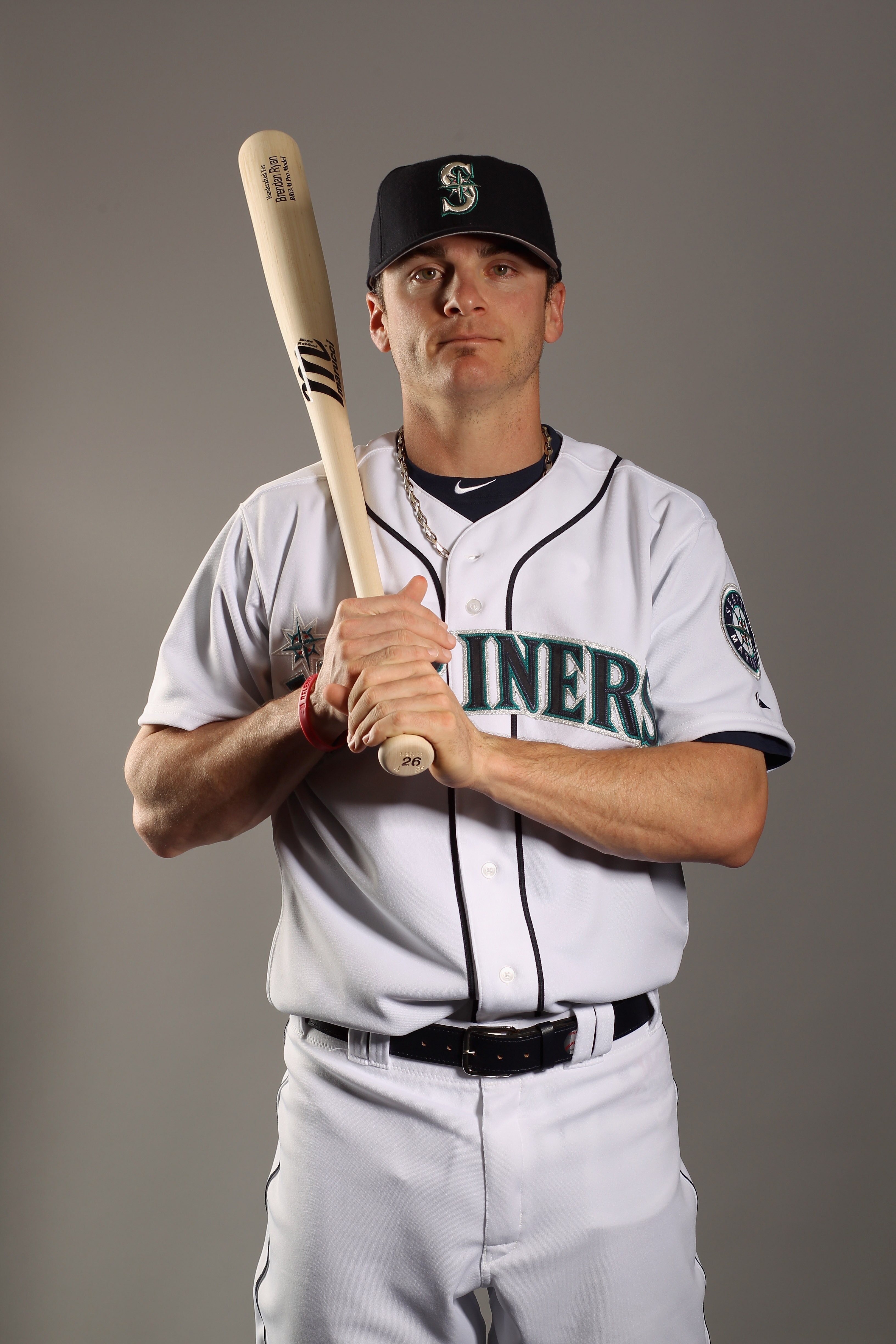 PEORIA, AZ - FEBRUARY 20:  Brendan Ryan #26 of the Seattle Mariners poses for a portrait at the Peoria Sports Complex on February 20, 2011 in Peoria, Arizona.  (Photo by Ezra Shaw/Getty Images)