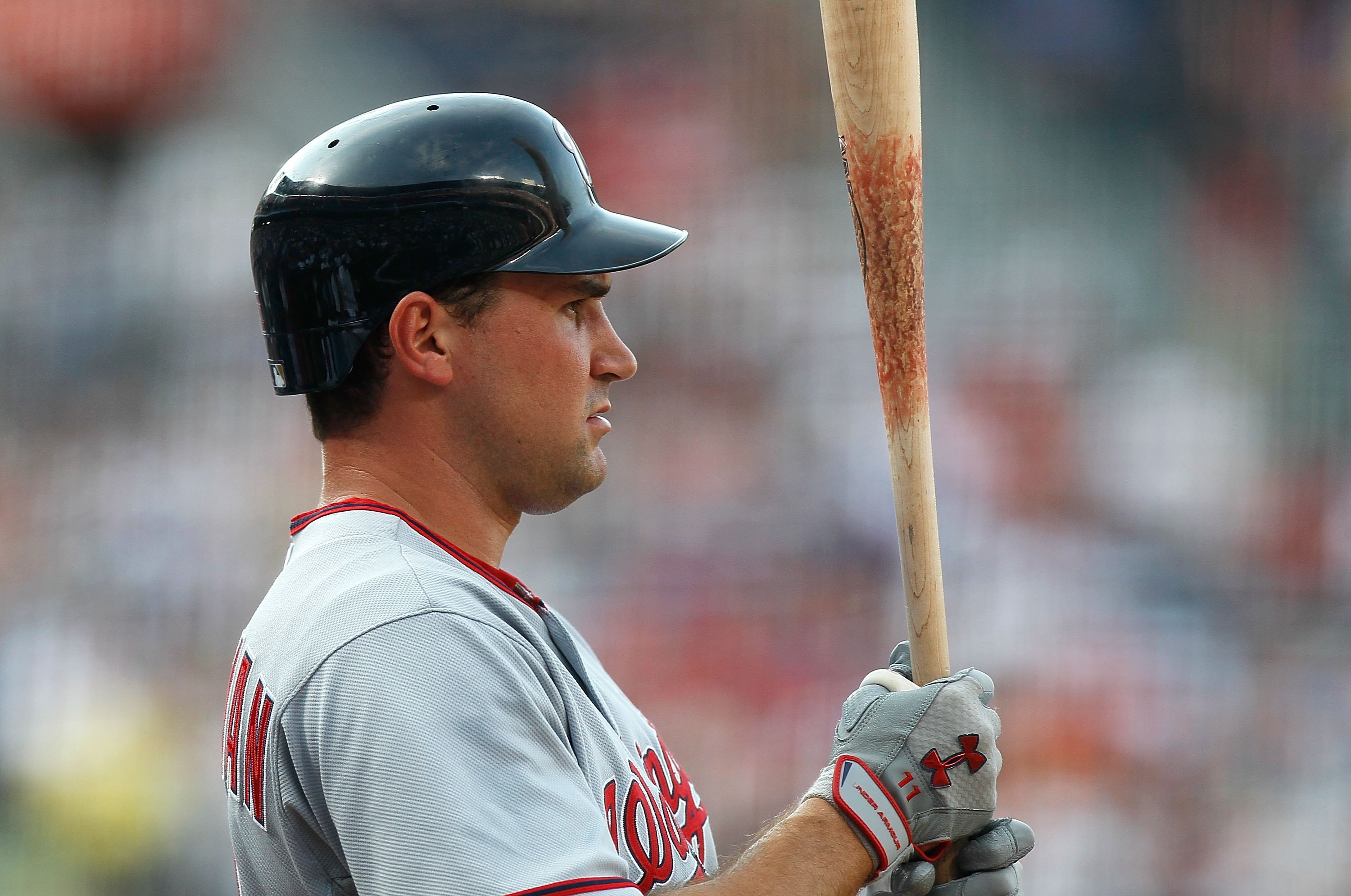 ATLANTA - JUNE 28:  Ryan Zimmerman #11 of the Washington Nationals against the Atlanta Braves at Turner Field on June 28, 2010 in Atlanta, Georgia.  (Photo by Kevin C. Cox/Getty Images)