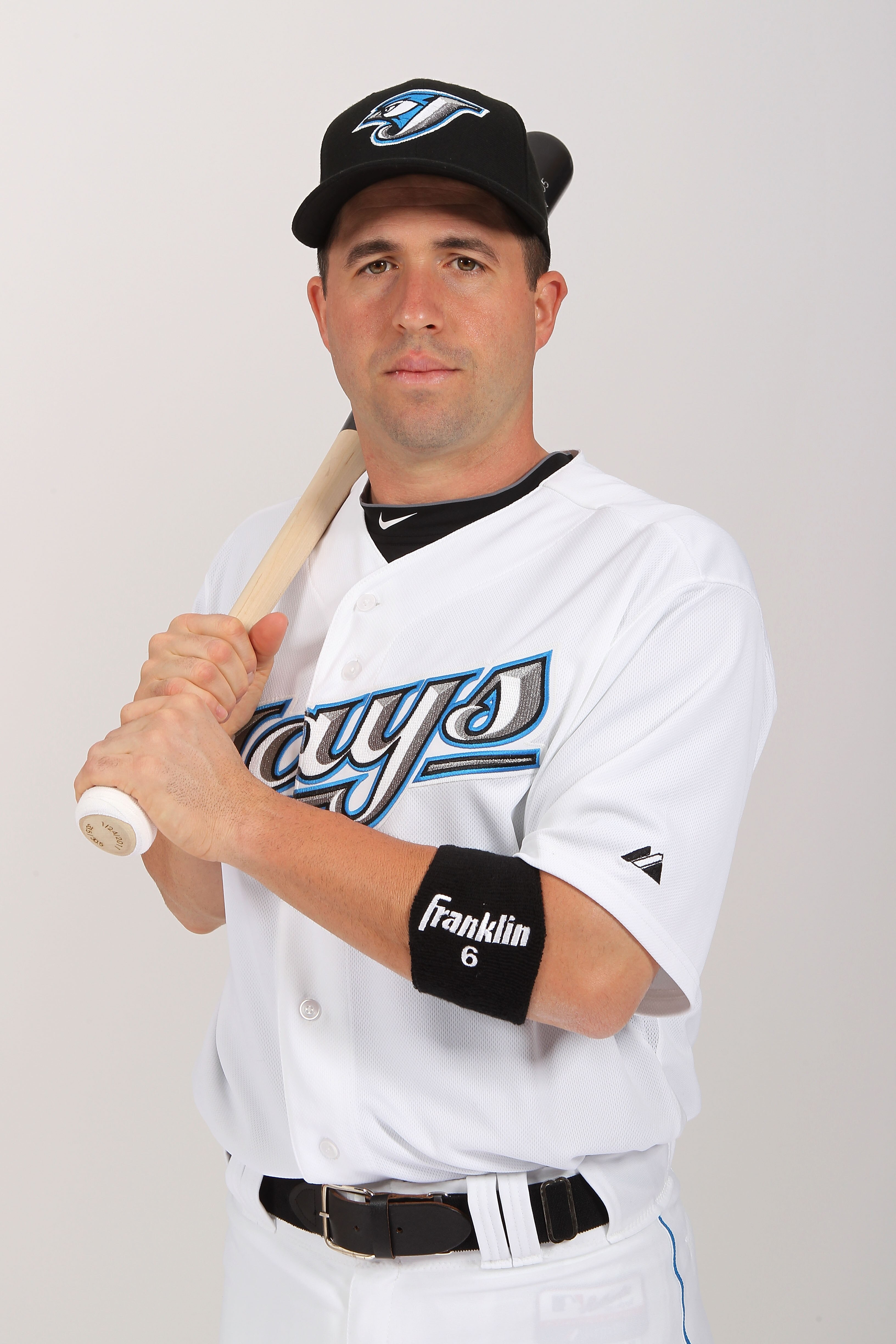 DUNEDIN, FL - FEBRUARY 20:  John McDonald #6 of the Toronto Blue Jays poses during photo day at Florida Auto Exchange Stadium on February 20, 2011 in Dunedin, Florida.  (Photo by Nick Laham/Getty Images)