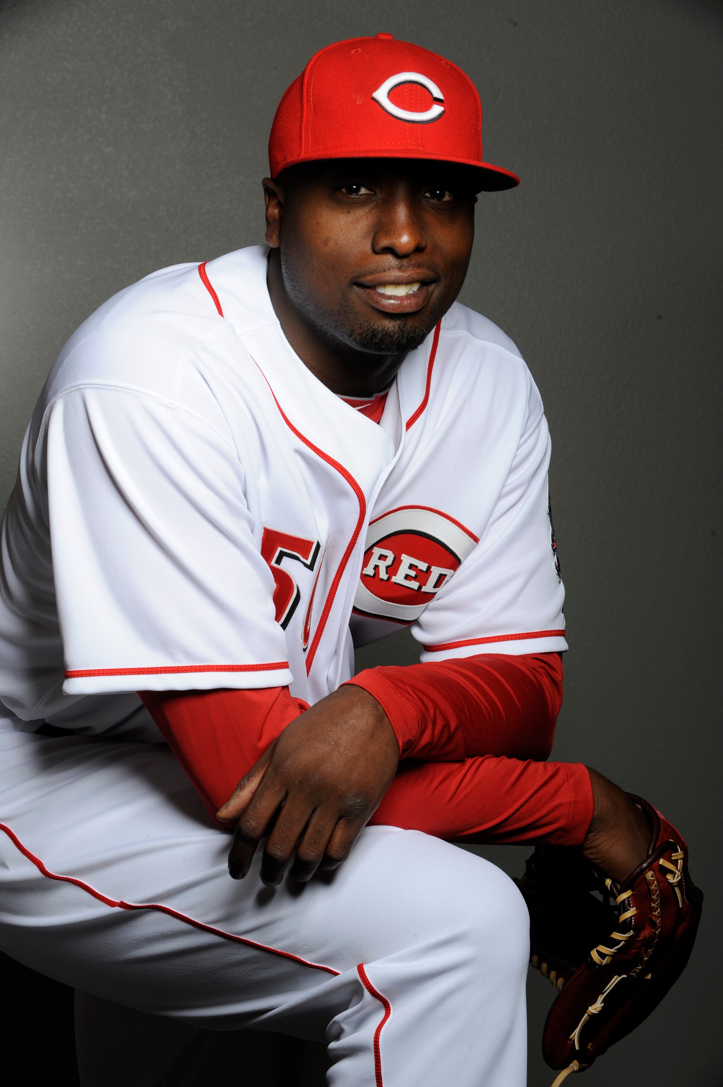 GOODYEAR, AZ - FEBRUARY 20: Dontrelle Willis #50 of the Cincinnati Reds poses during the Cincinnati Reds photo day at the Cincinnati Reds Spring Training Complex on February 20, 2011 in Goodyear, Arizona. (Photo by Rob Tringali/Getty Images)