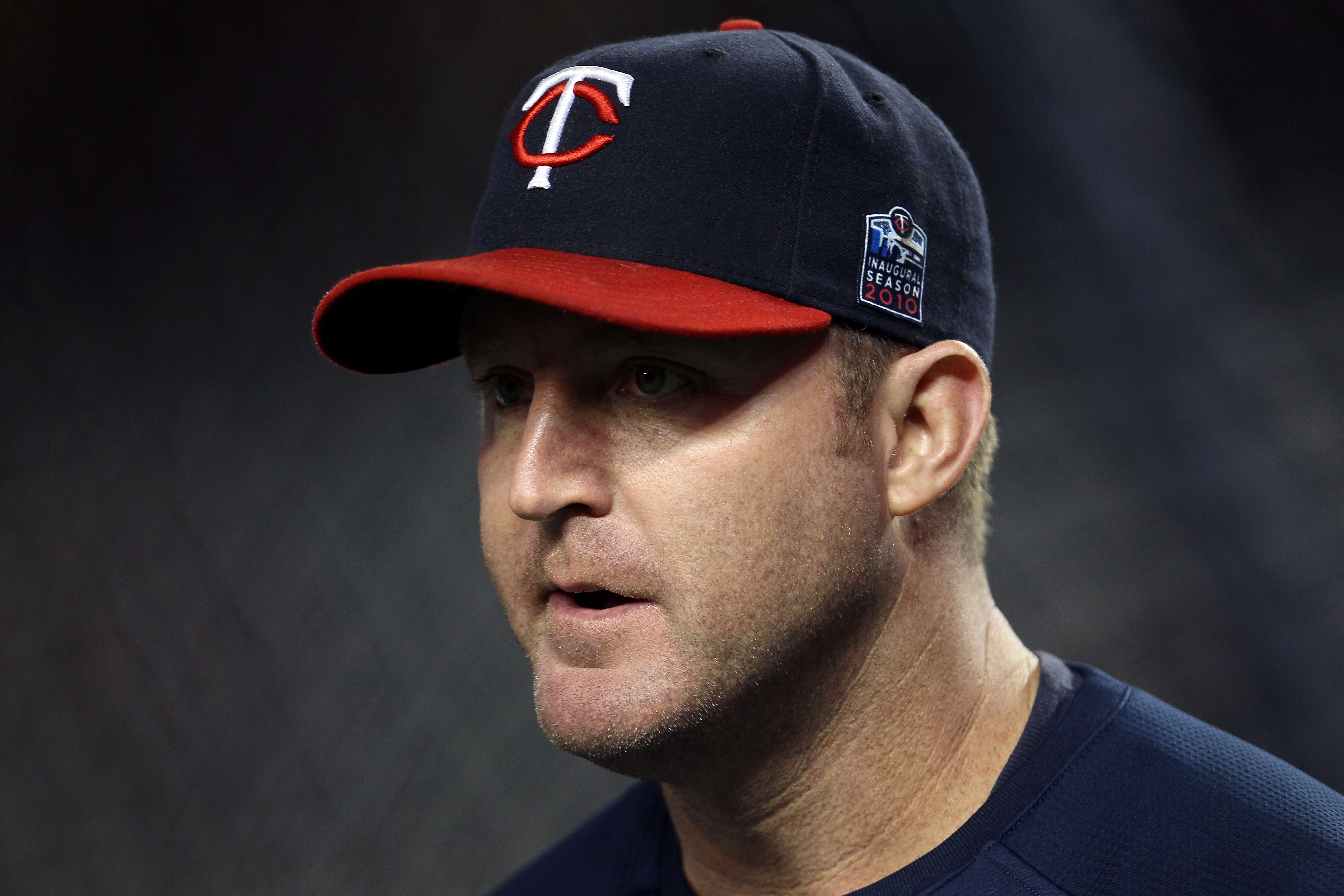 NEW YORK - OCTOBER 09:  Jim Thome #25 of the Minnesota Twins looks on during batting practice against the New York Yankees during Game Three of the ALDS part of the 2010 MLB Playoffs at Yankee Stadium on October 9, 2010 in the Bronx borough of New York Ci