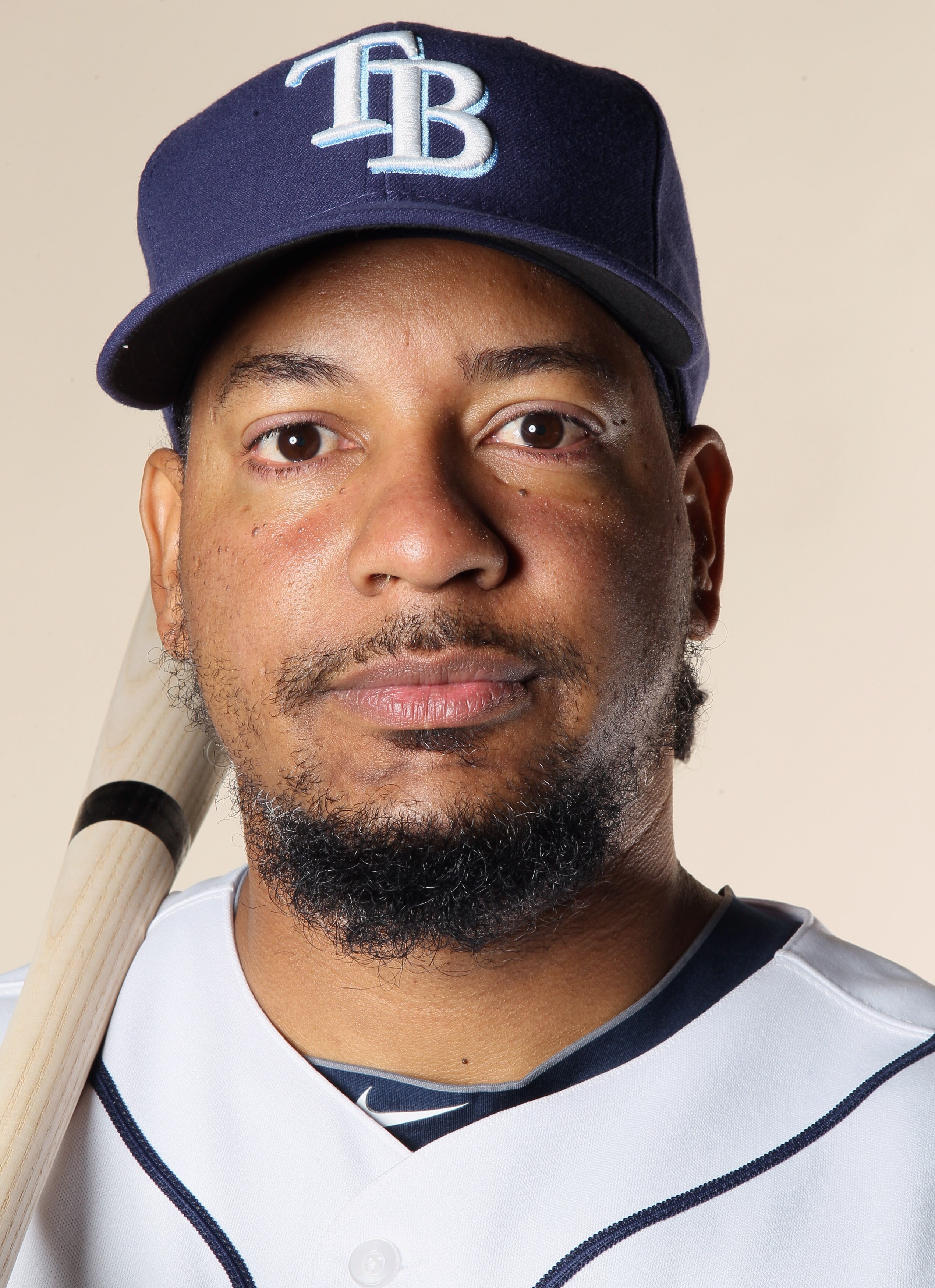 FT. MYERS, FL - FEBRUARY 22:  Manny Ramirez #24 of the Tampa Bay Rays poses for a portrait during the Tampa Bay Rays Photo Day on February 22, 2011 at the Charlotte Sports Complex in Port Charlotte, Florida.  (Photo by Elsa/Getty Images)